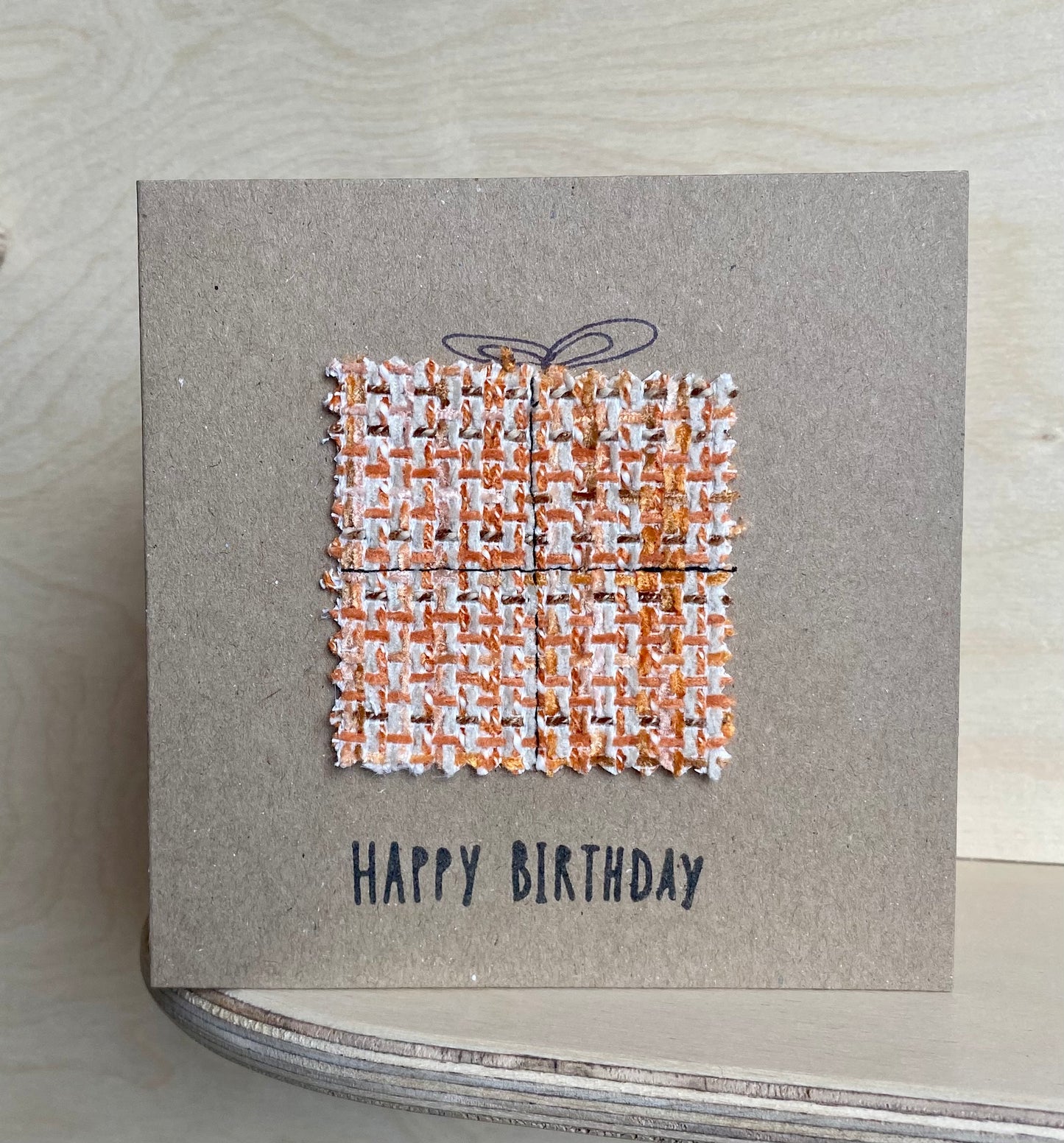 Orange Woven Happy birthday card!