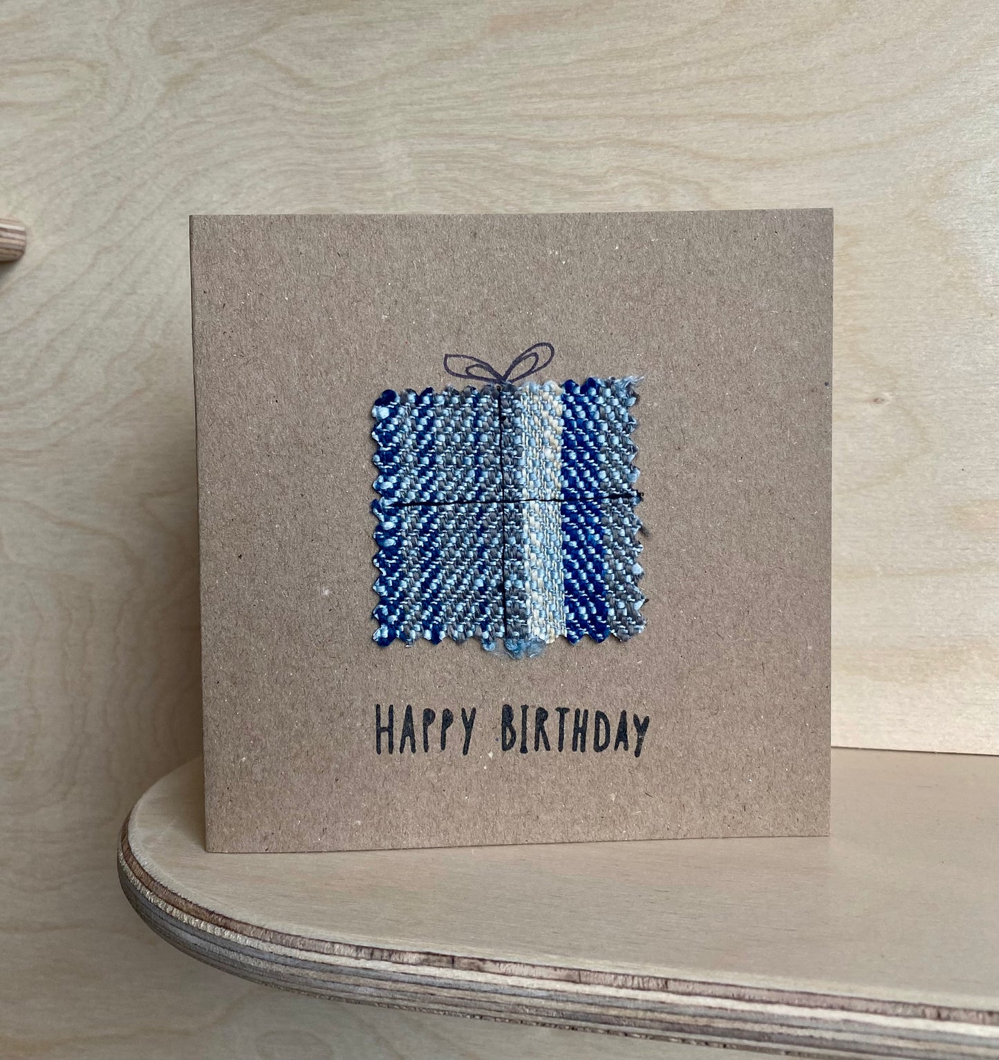 Blue Woven Happy birthday card!