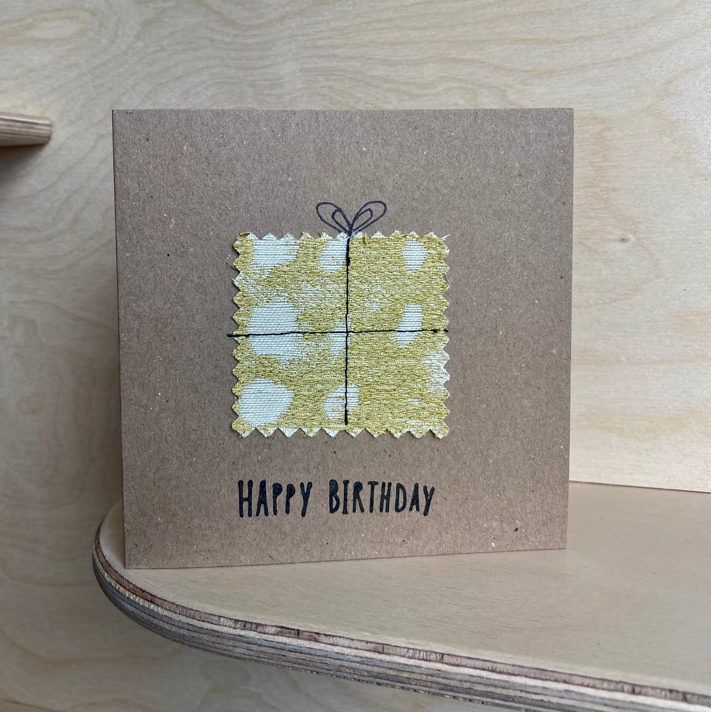 Yellow woven Happy birthday card!