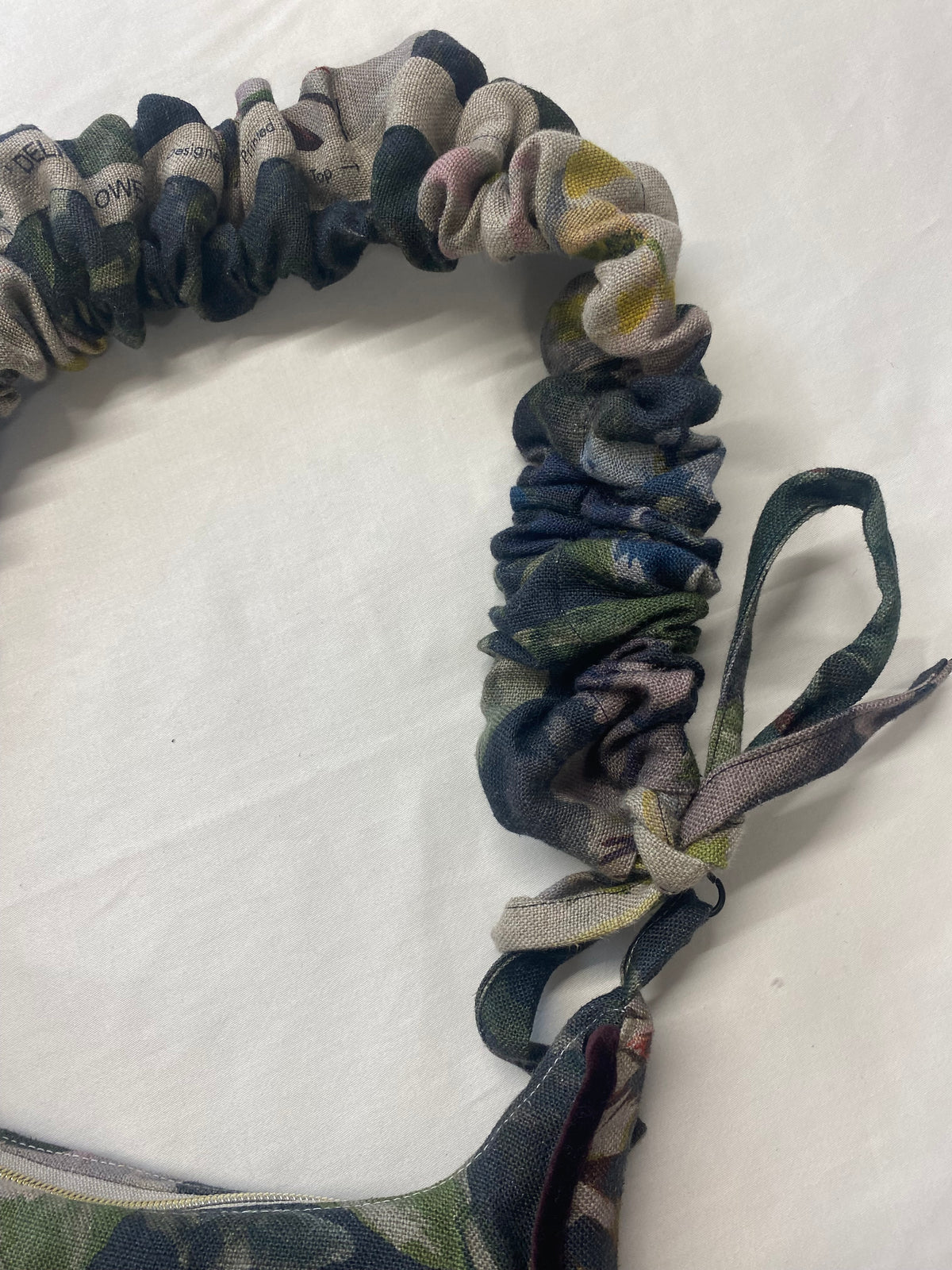 Dark floral with purple velvet Hand Bag with extendable handle