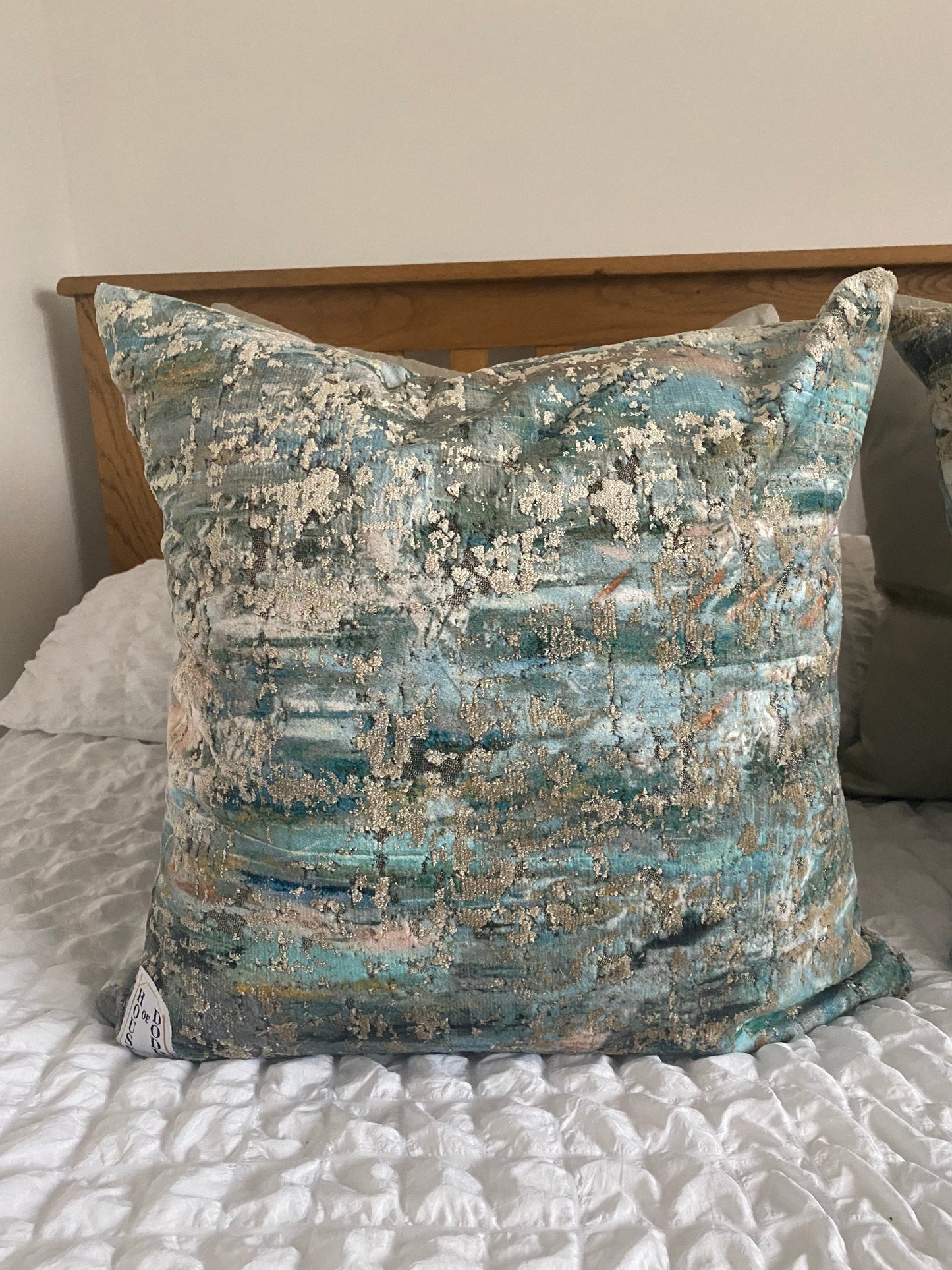 Blue Velvet Wrap-Over Cushion