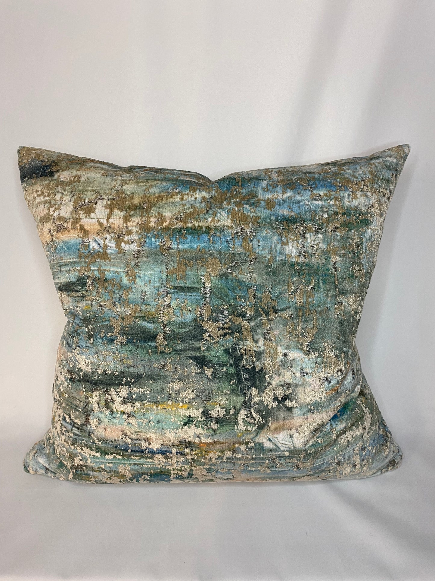 Blue Velvet Wrap-Over Cushion