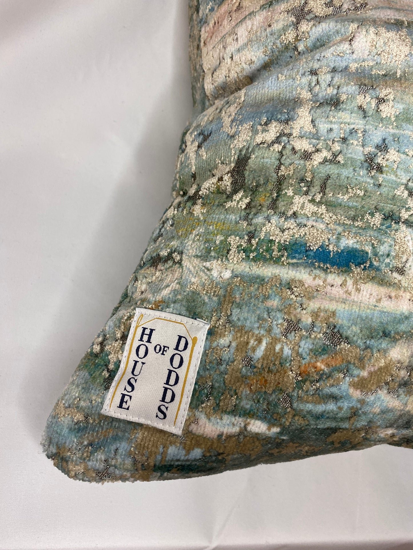 Blue Velvet Wrap-Over Cushion