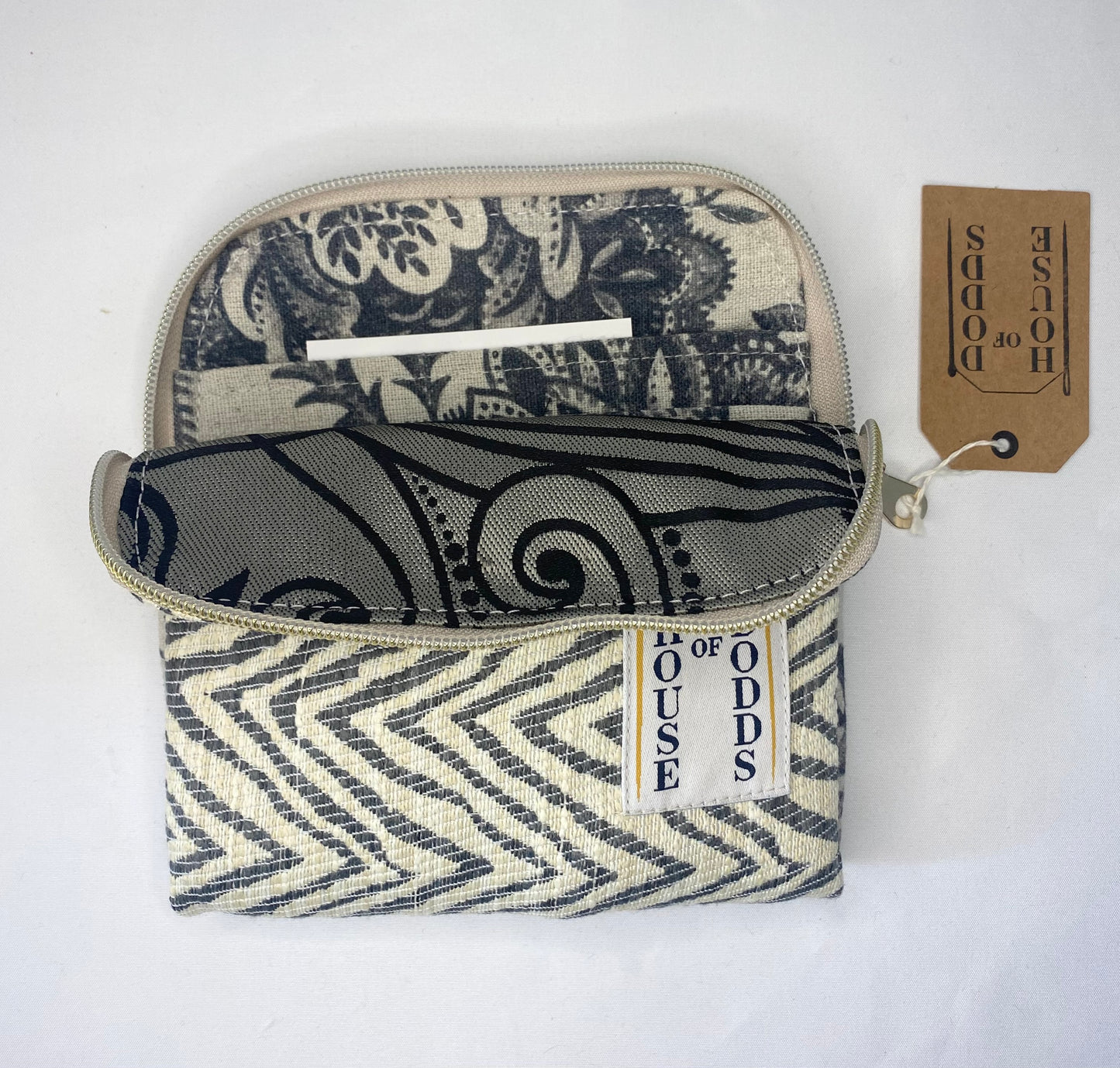 Zebra Purse with Black Floral Lining