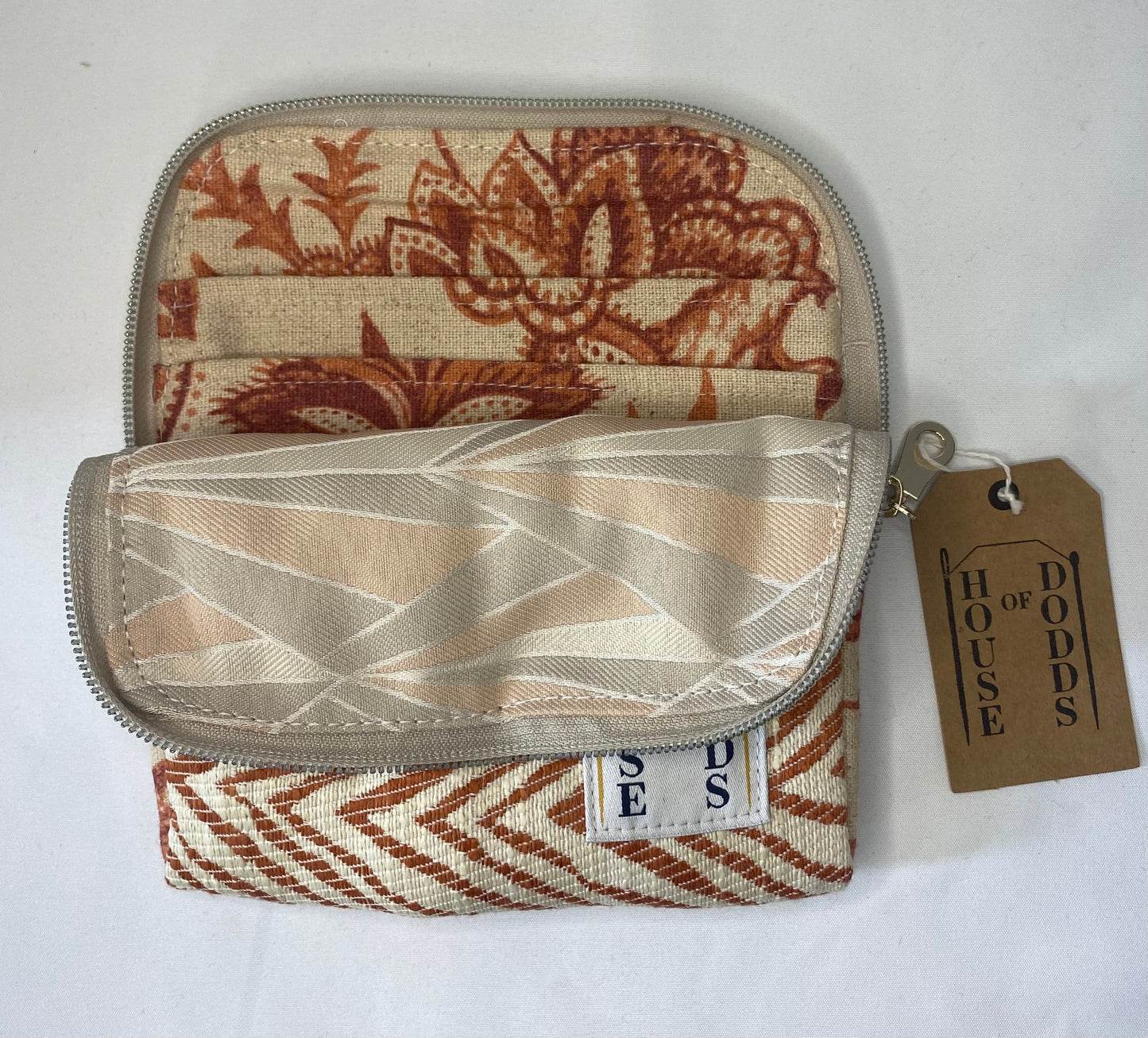 Red Zebra Purse with Red Floral Lining