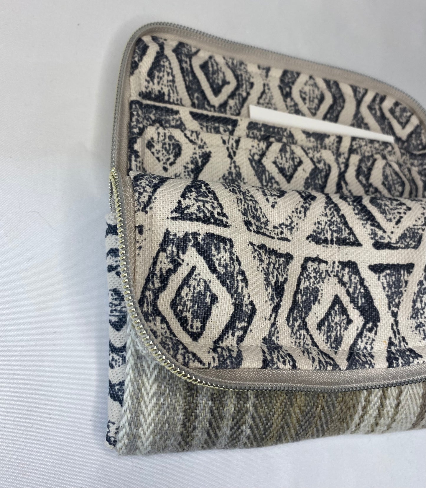 Grey striped wool Purse