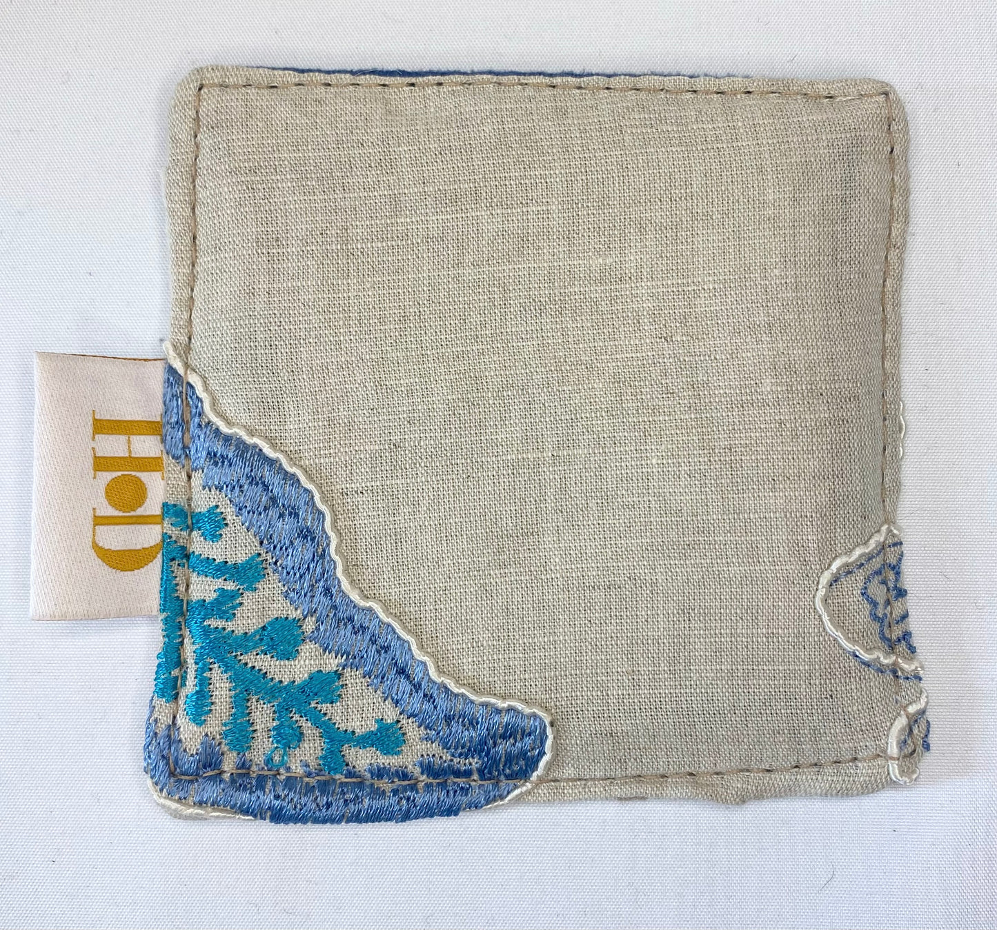 Camel with blue embroidery - Card Holder
