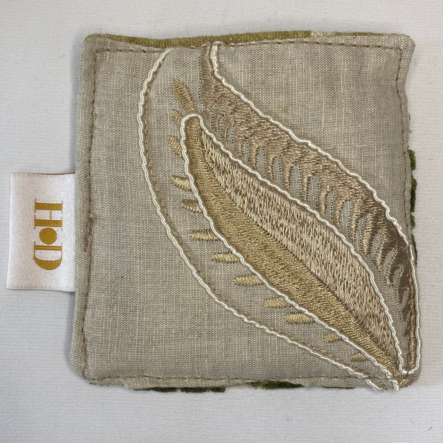 Green Velvet and Embroidered - Card Holder