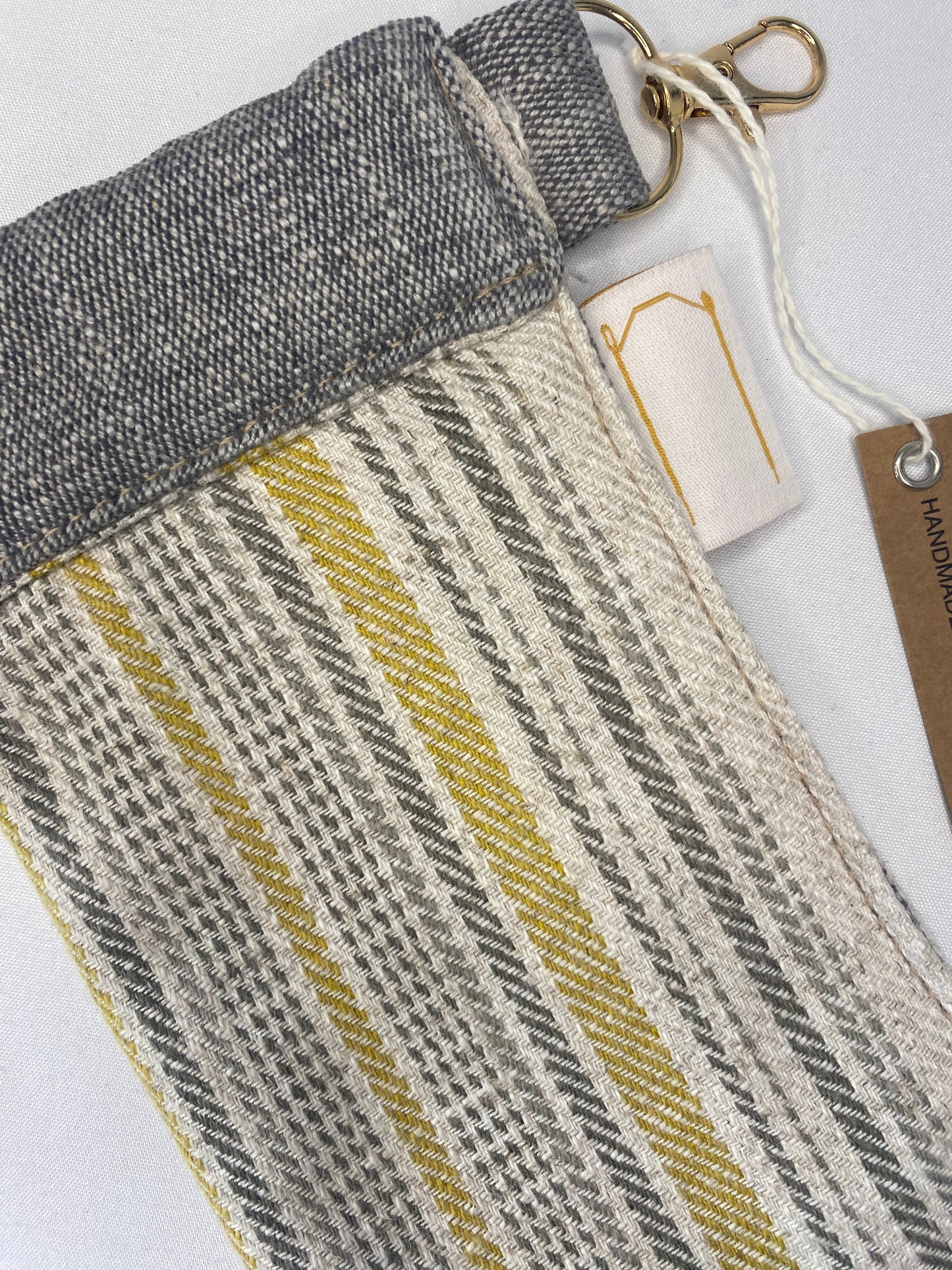 Grey and Yellow striped Glasses Case