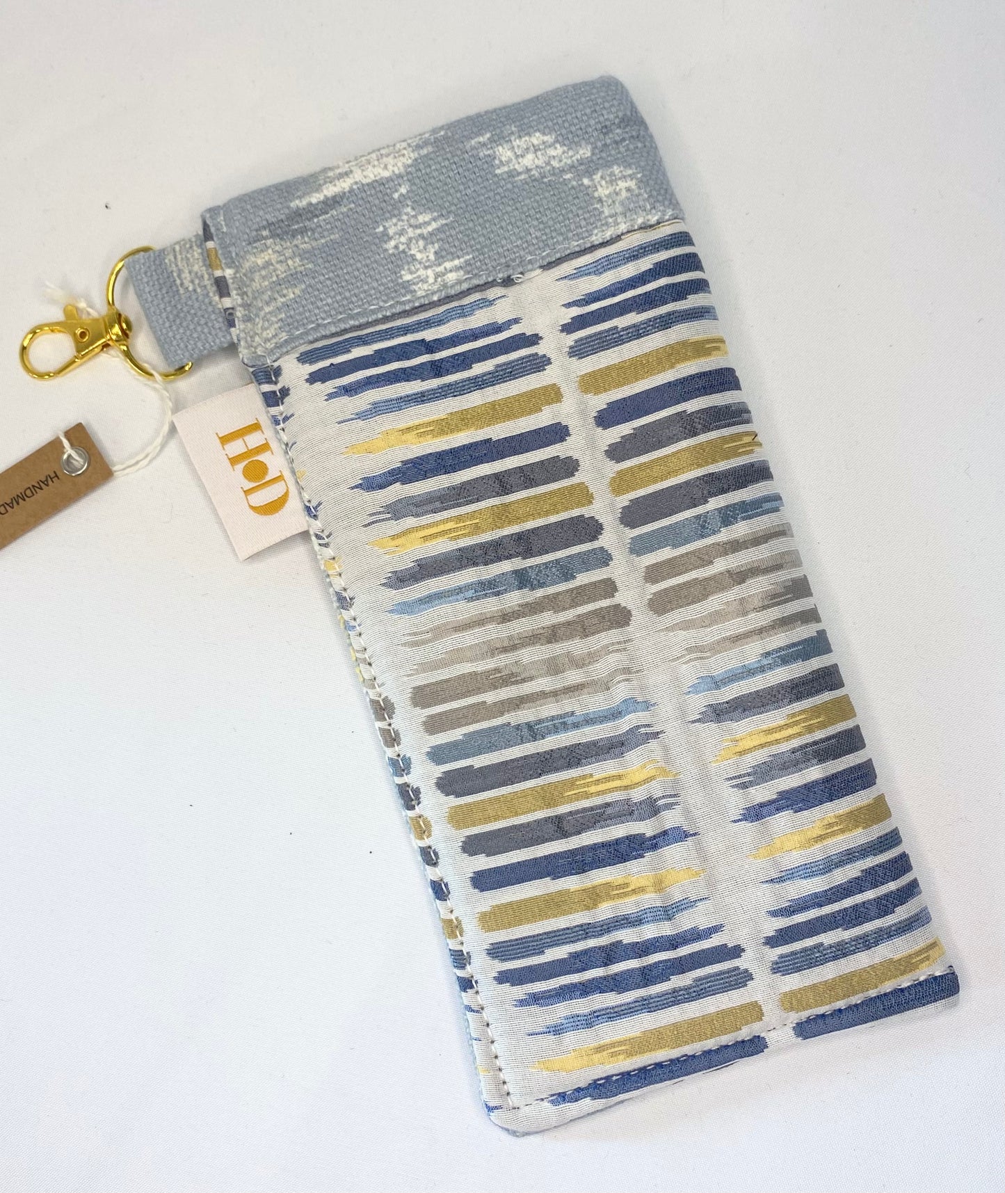 Blue Tonal striped Glasses Case