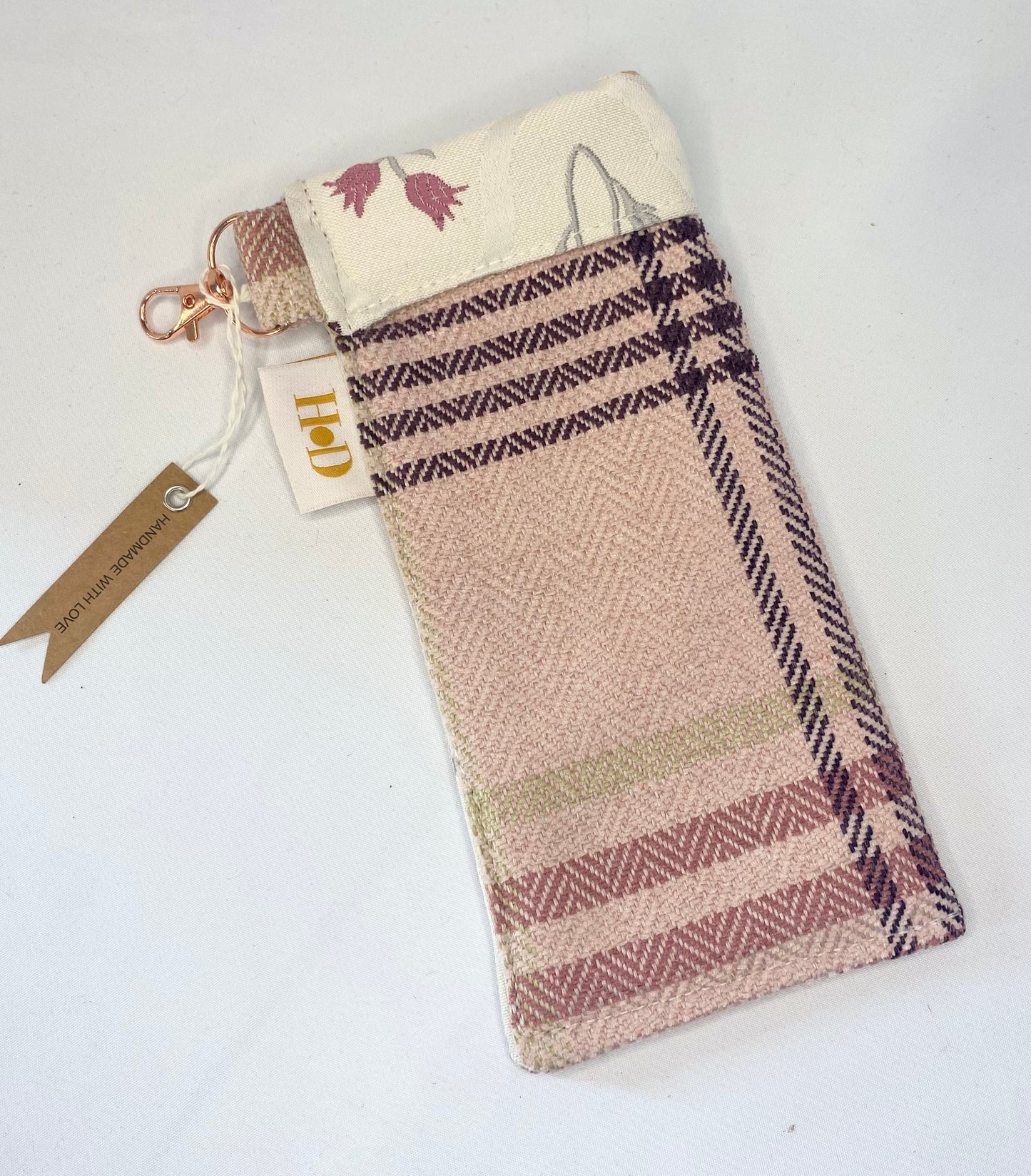 Pink Tartan Glasses Case