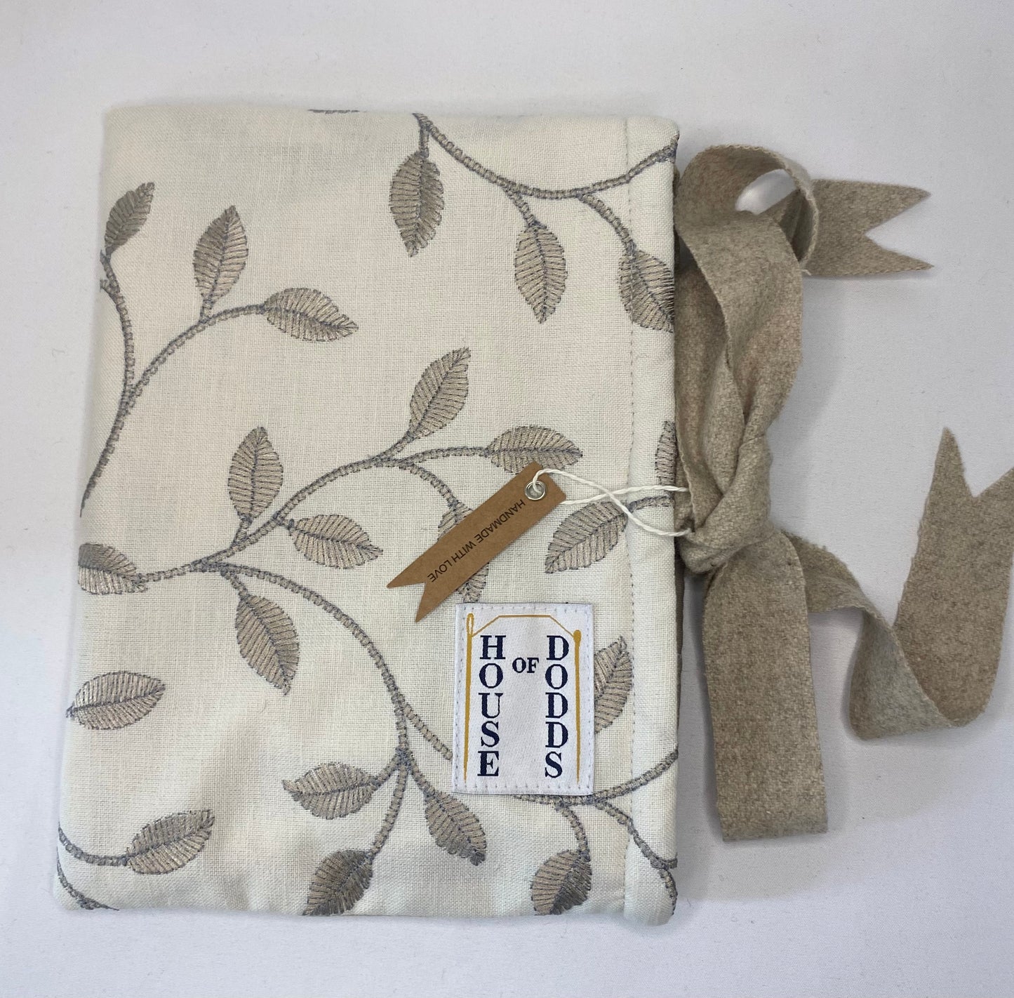 Silver leaf Embroidered Book Bag