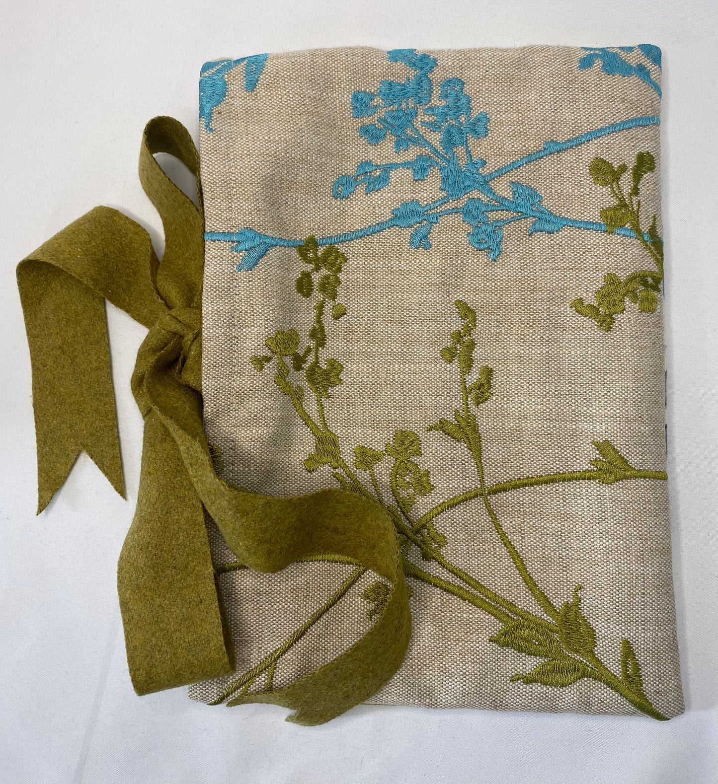 Cream with Green tie Book Bag