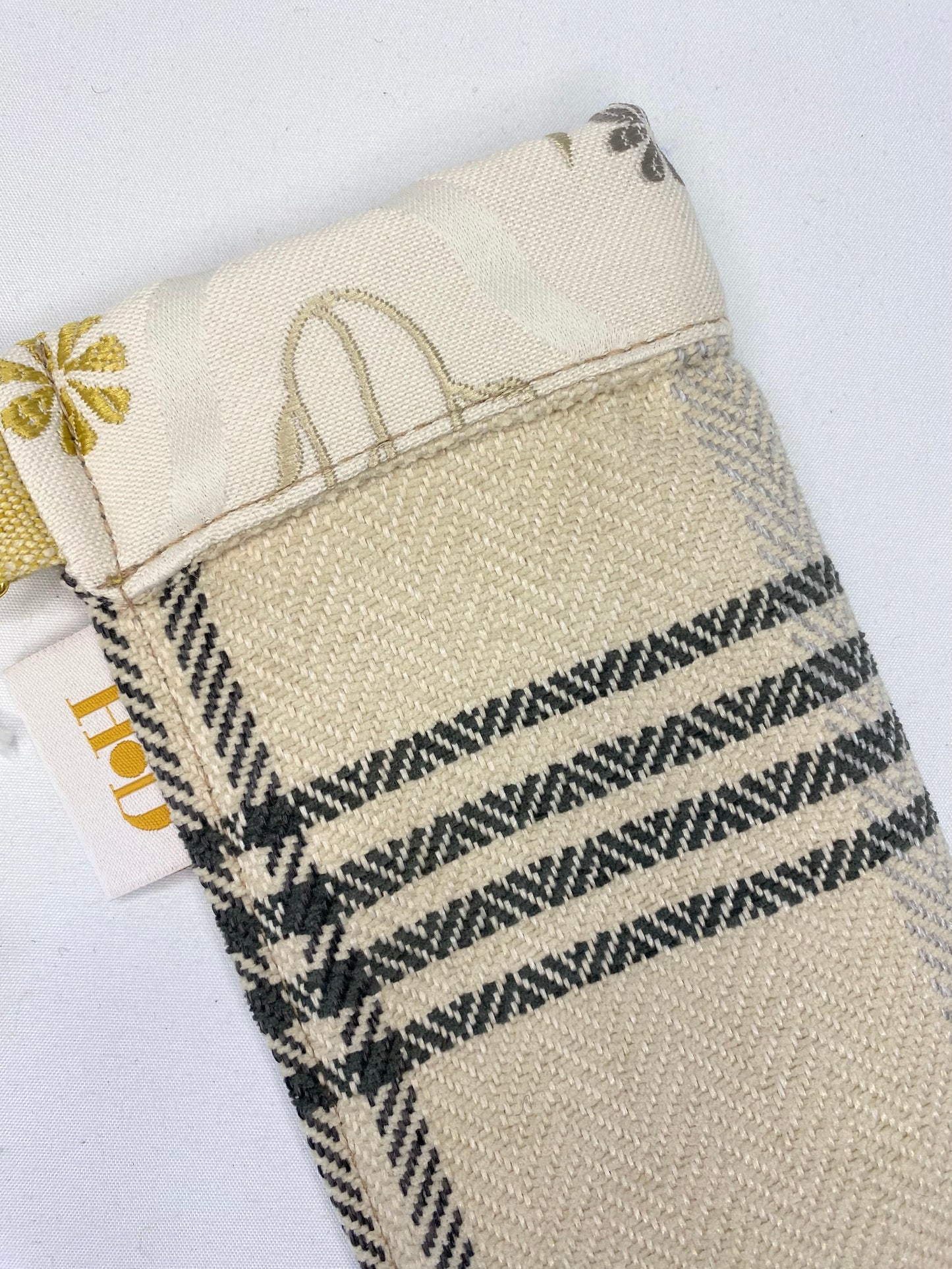 Yellow and Cream Tartan Glasses Case