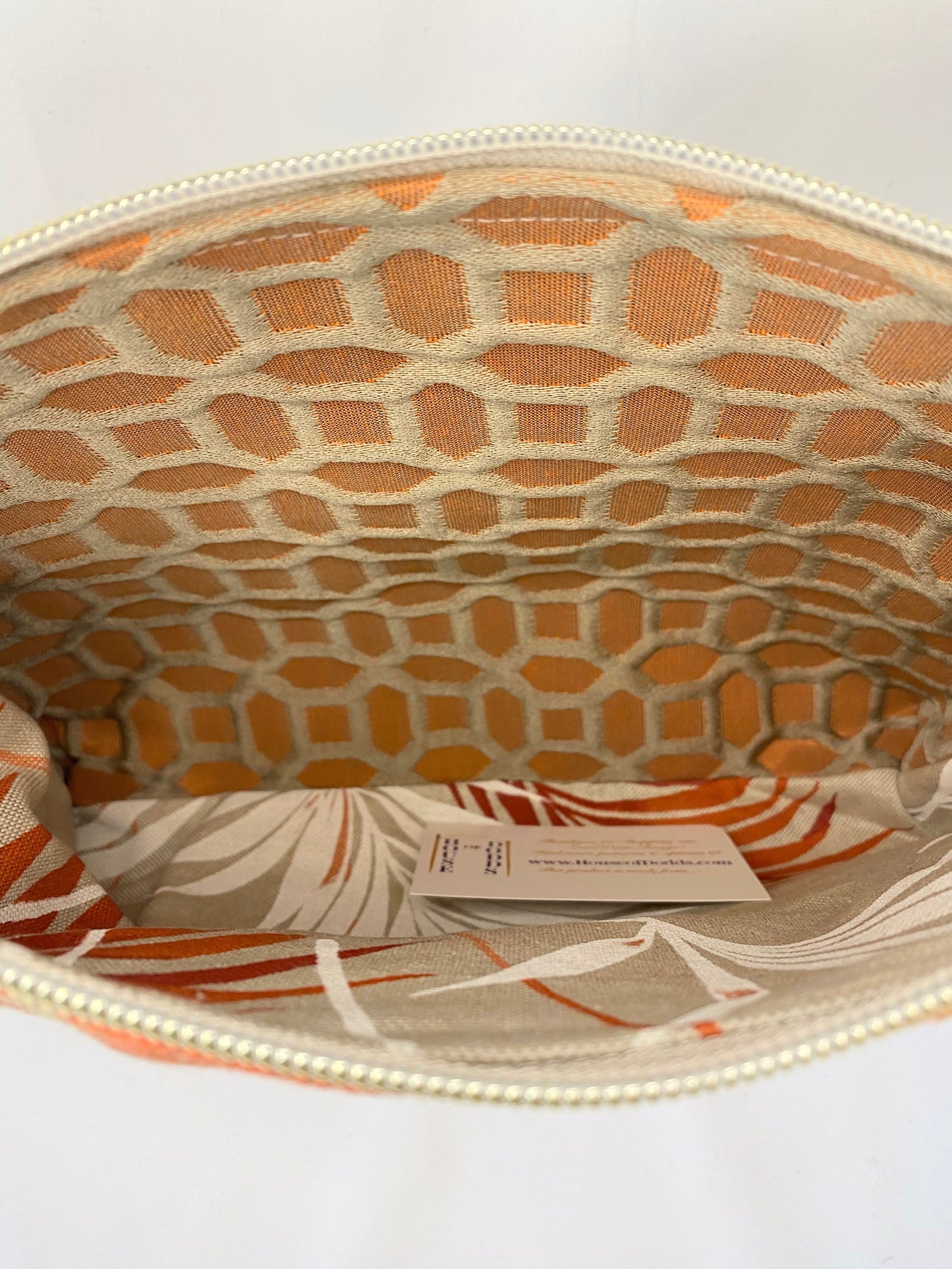 Orange Tartan Cosmetic bag