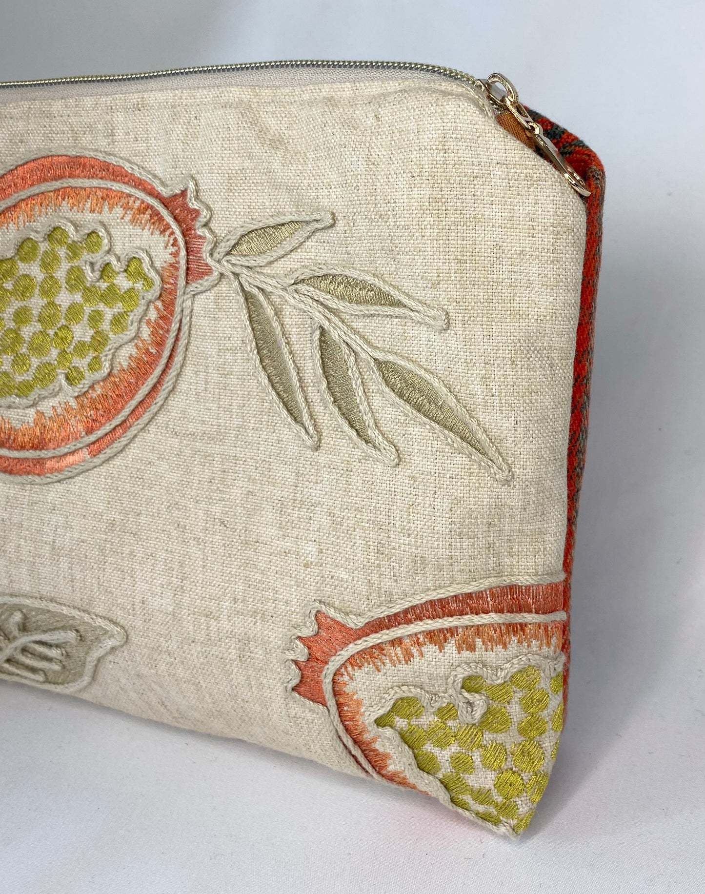 Orange Tartan Cosmetic bag
