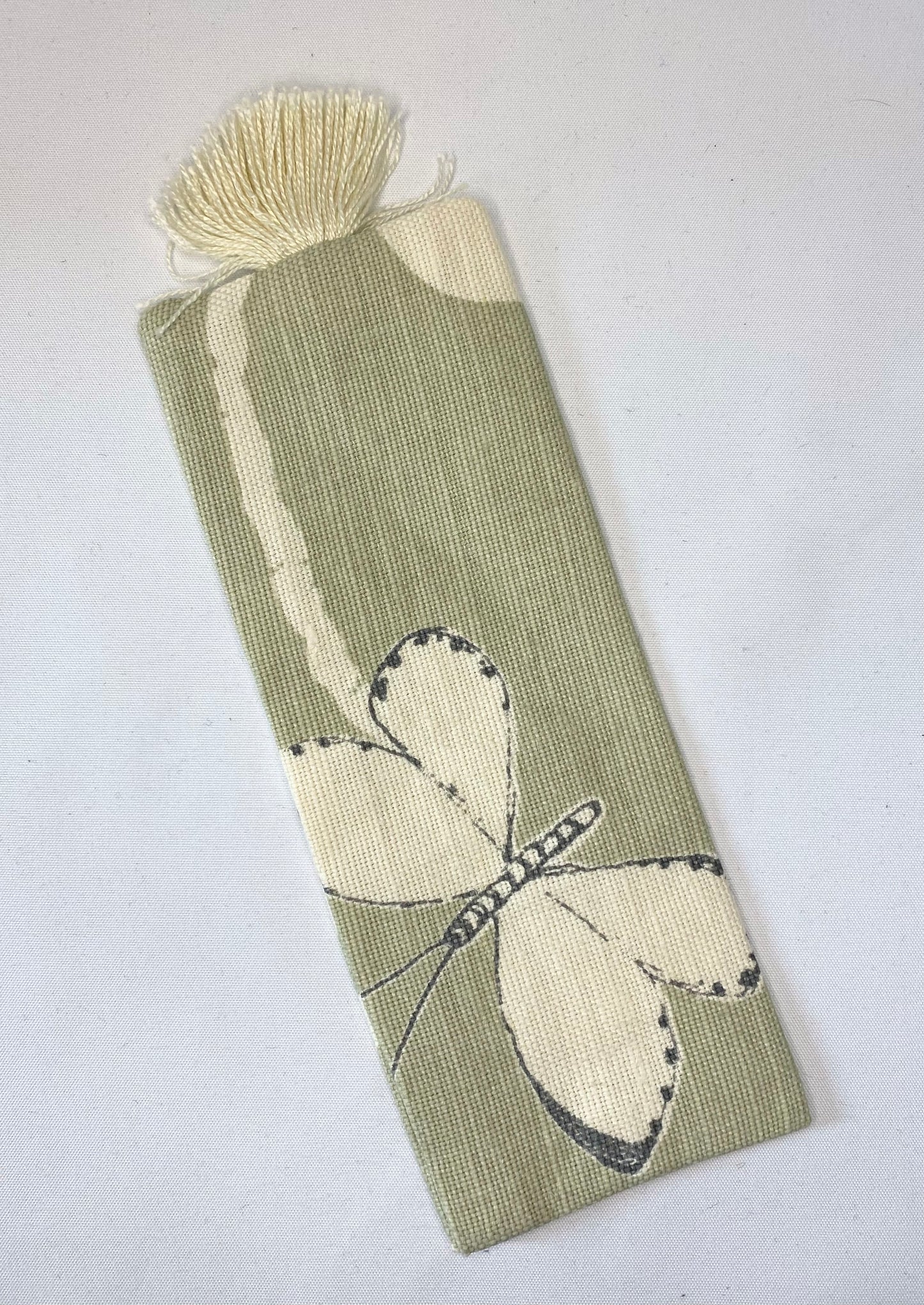 Textile product with butterfly design on a white background