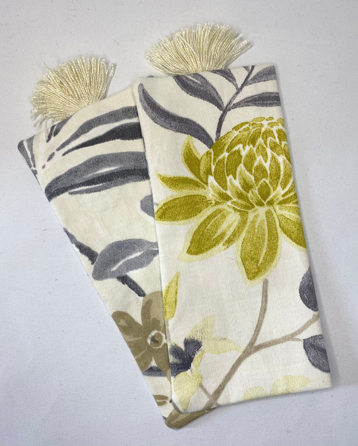 Black Floral - Handmade Fabric Bookmark