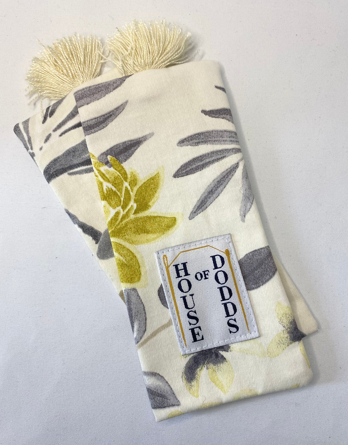 Black Floral - Handmade Fabric Bookmark