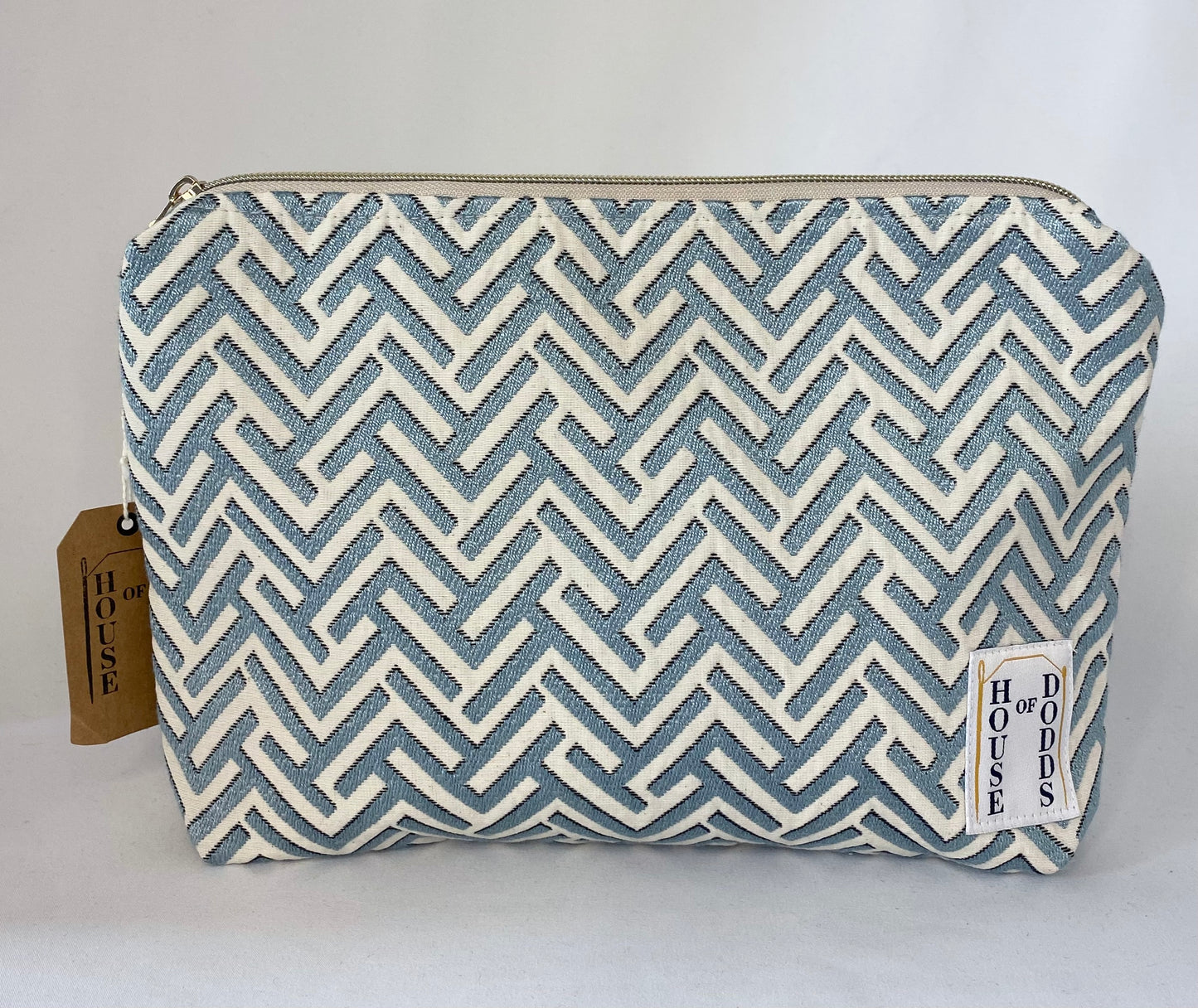 Light Blue Geometric Cosmetic bag