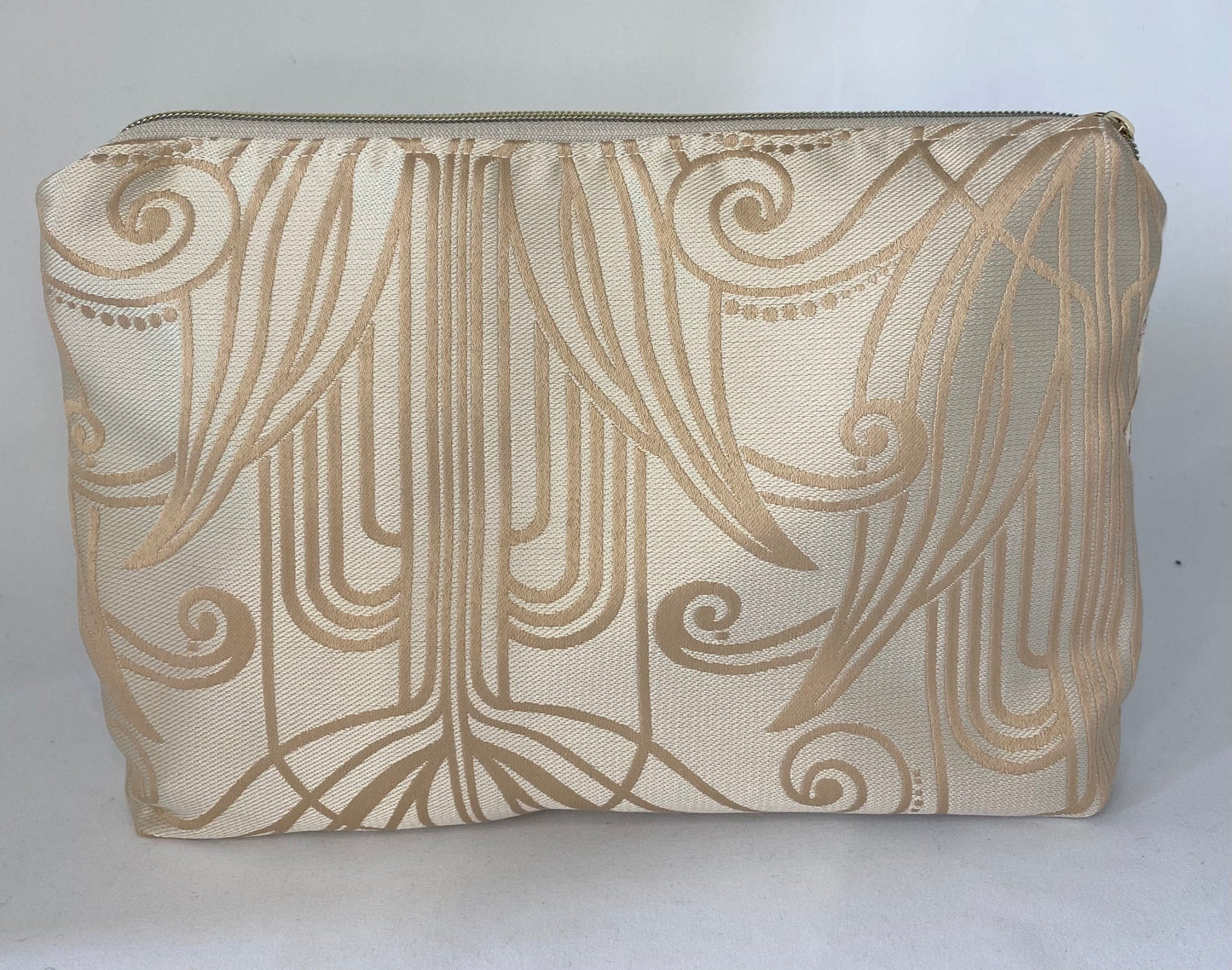 Pink Peacock Embroidered Cosmetic bag
