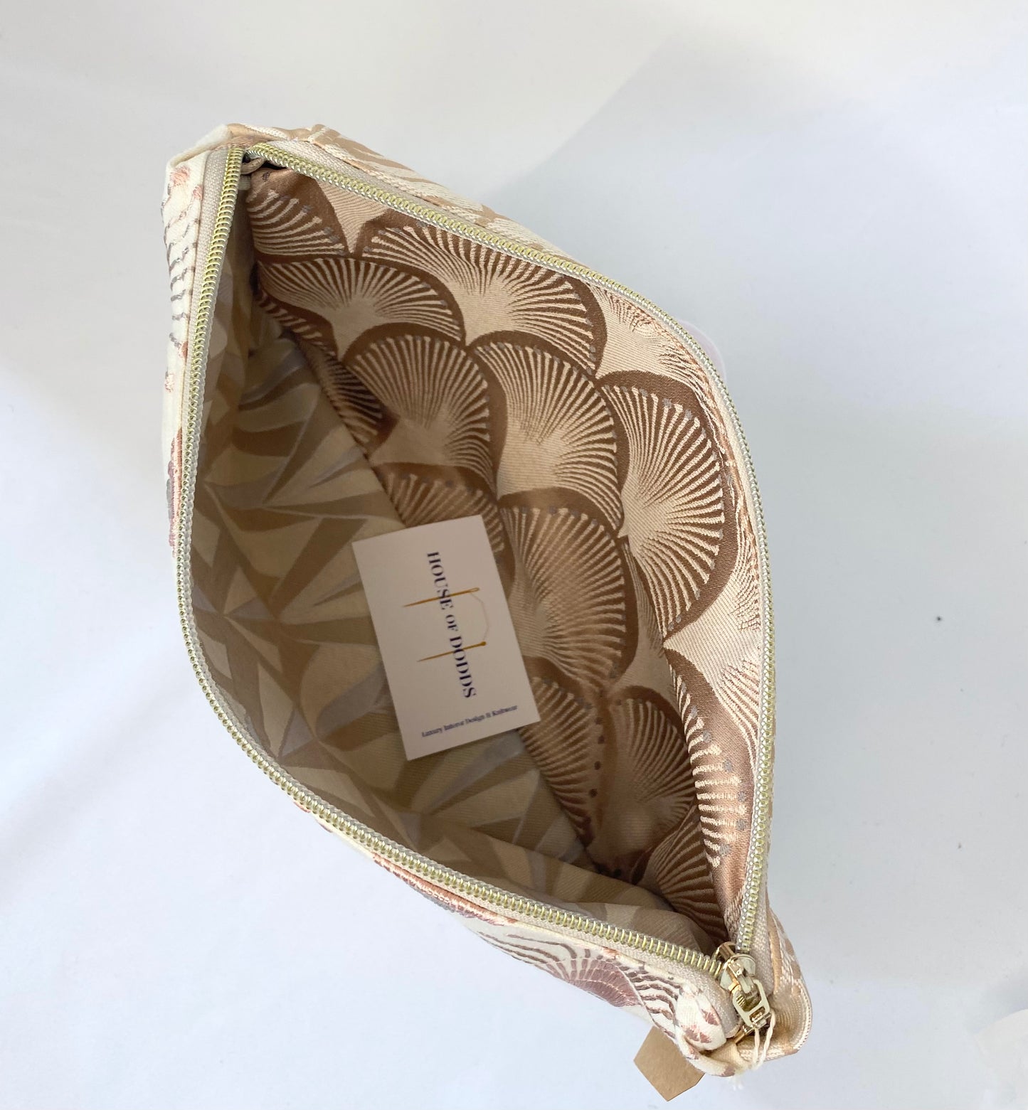 Pink Peacock Embroidered Cosmetic bag