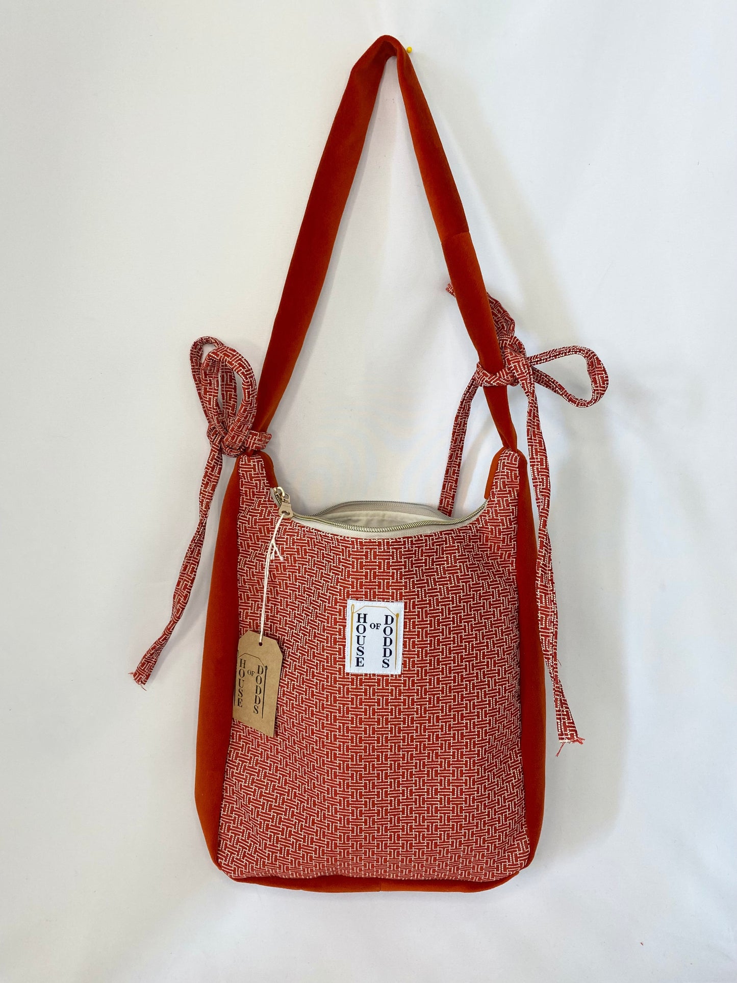 Red Hermes fabric - Shoulder Bag