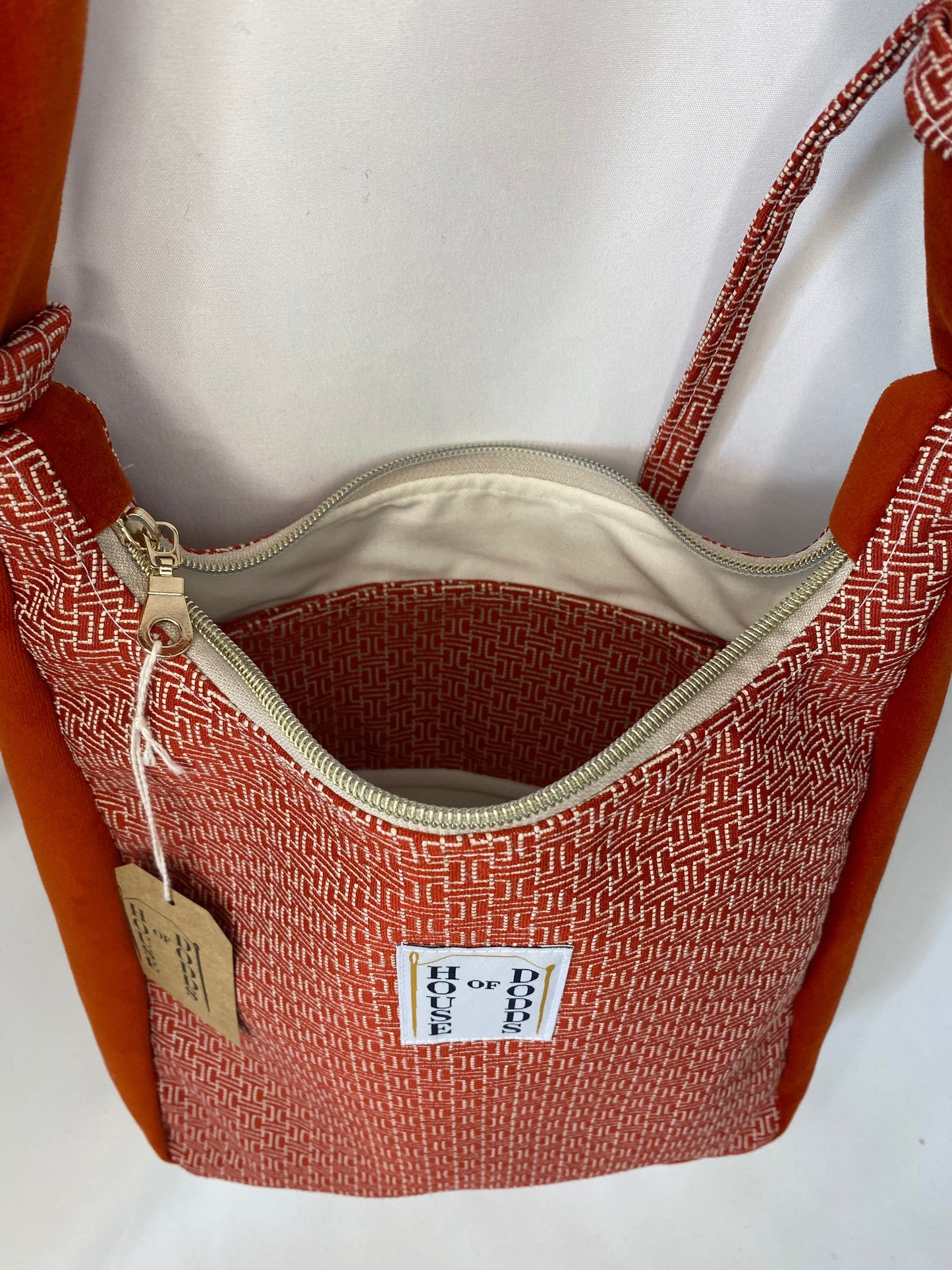 Red Hermes fabric - Shoulder Bag