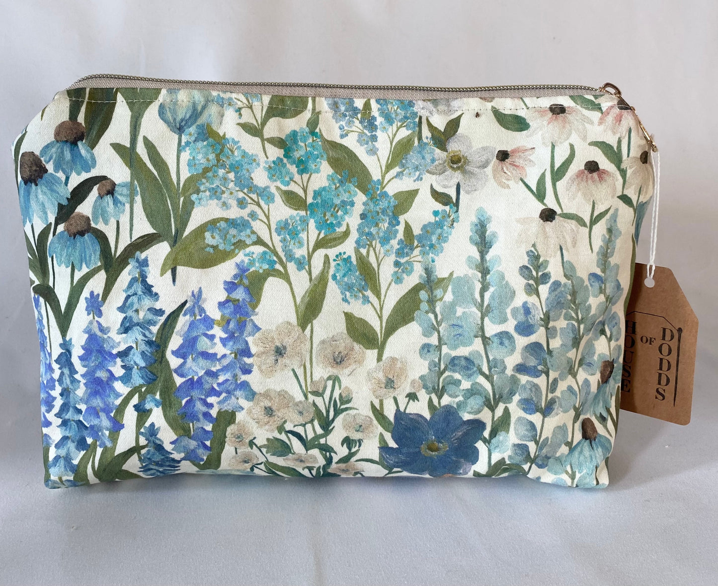 Turquoise Tartan Cosmetic bag with water resistant lining