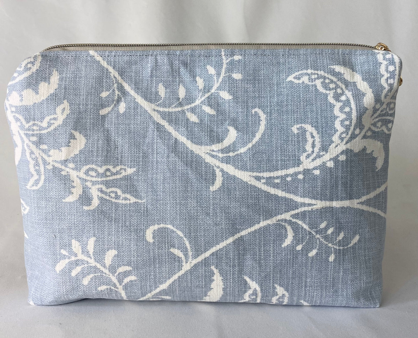 Light Blue Tartan Cosmetic bag with water resistant lining