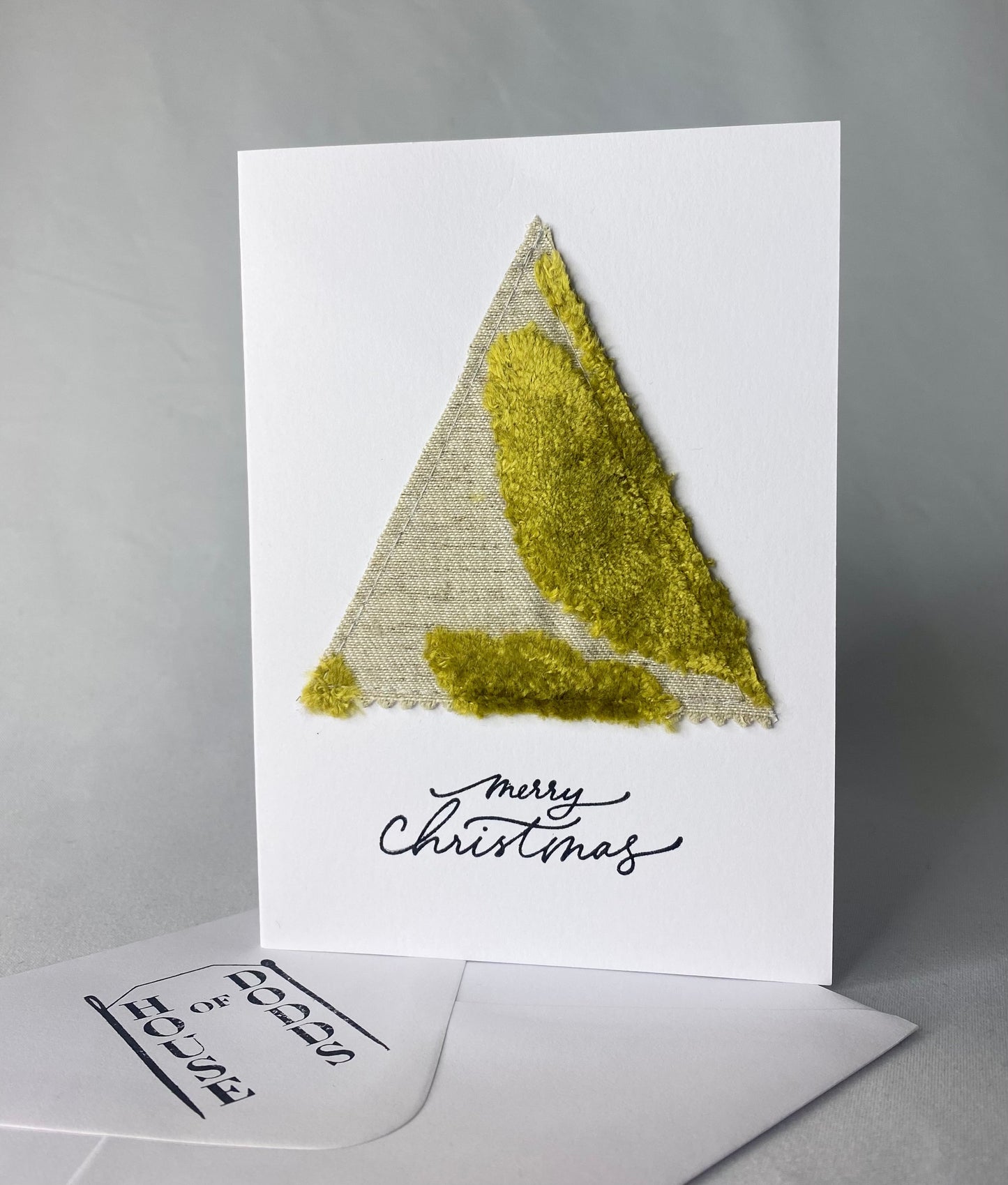 Green Patterned Velvet Christmas Tree Card!