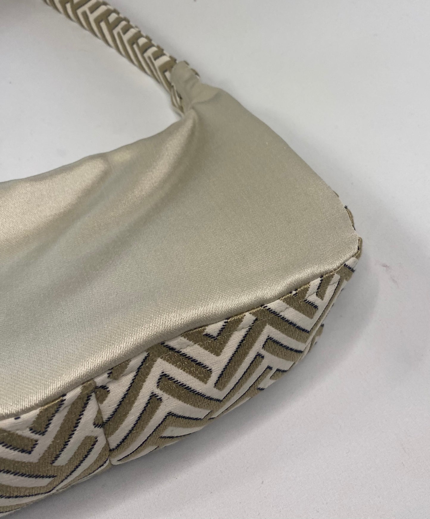 Gold Geometric with silk Hand Bag