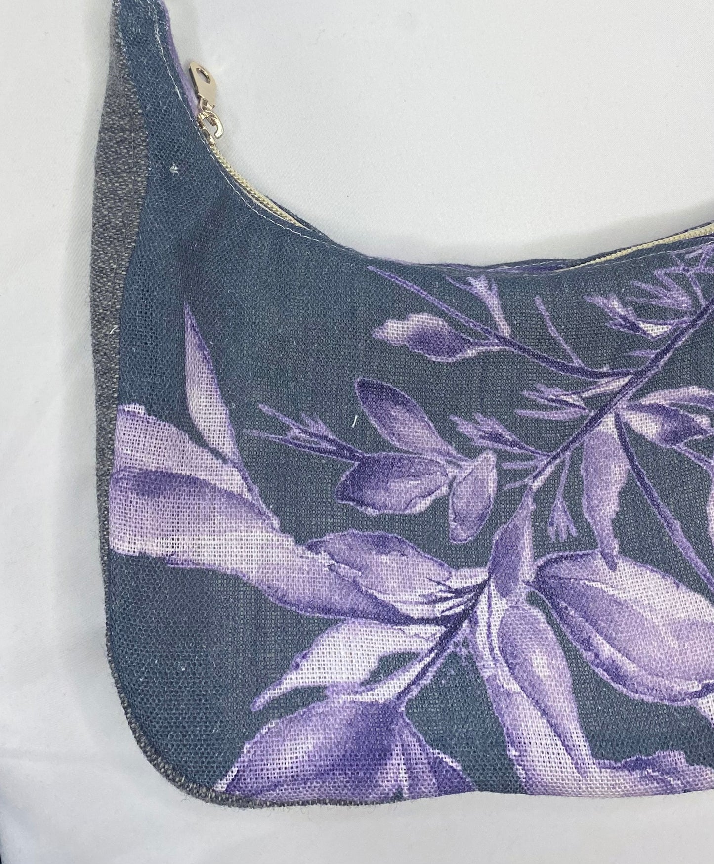 Charcoal and Lilac Woven Hand Bag