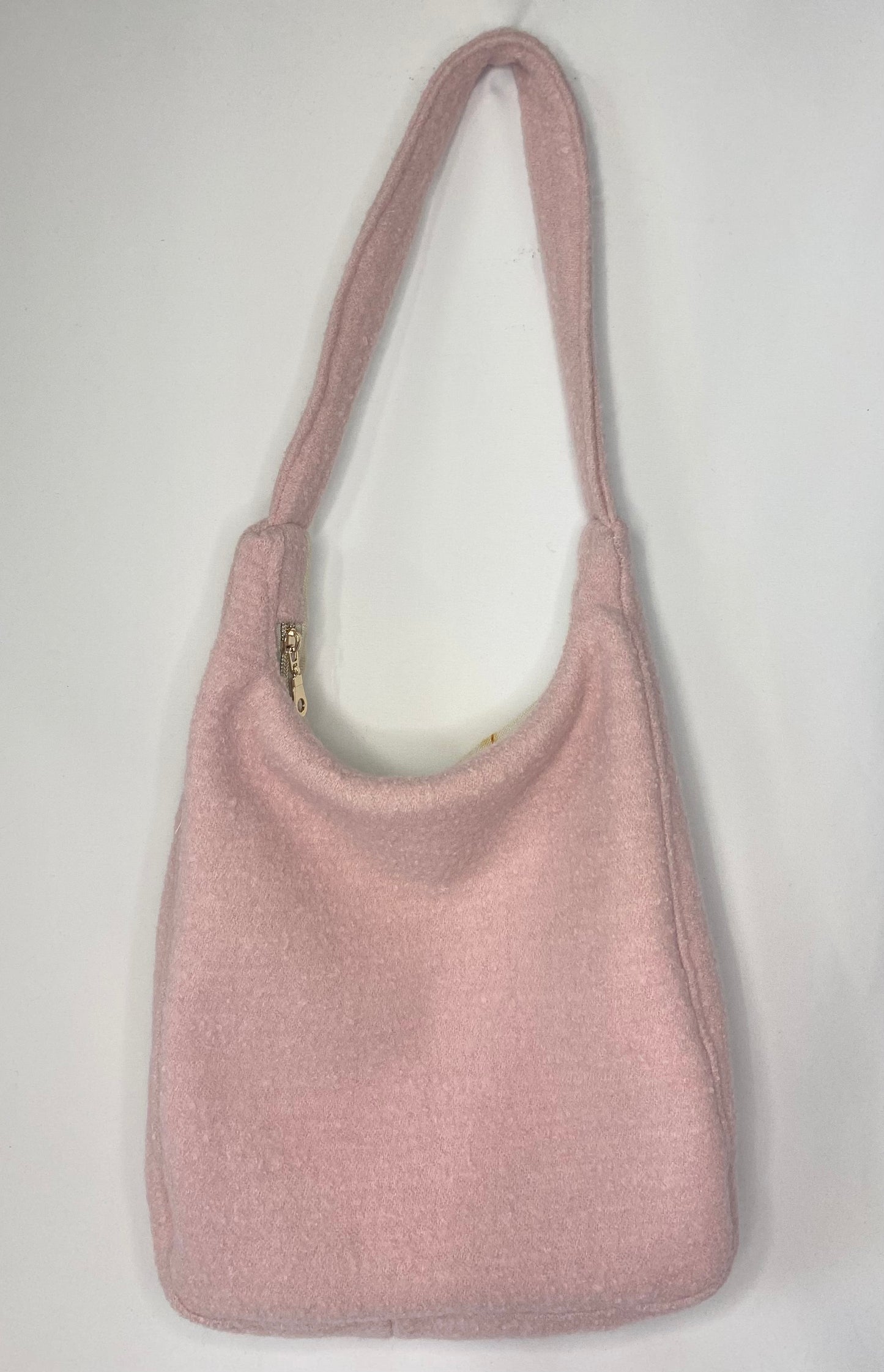 Pink Boucle with Floral Large Hand Bag