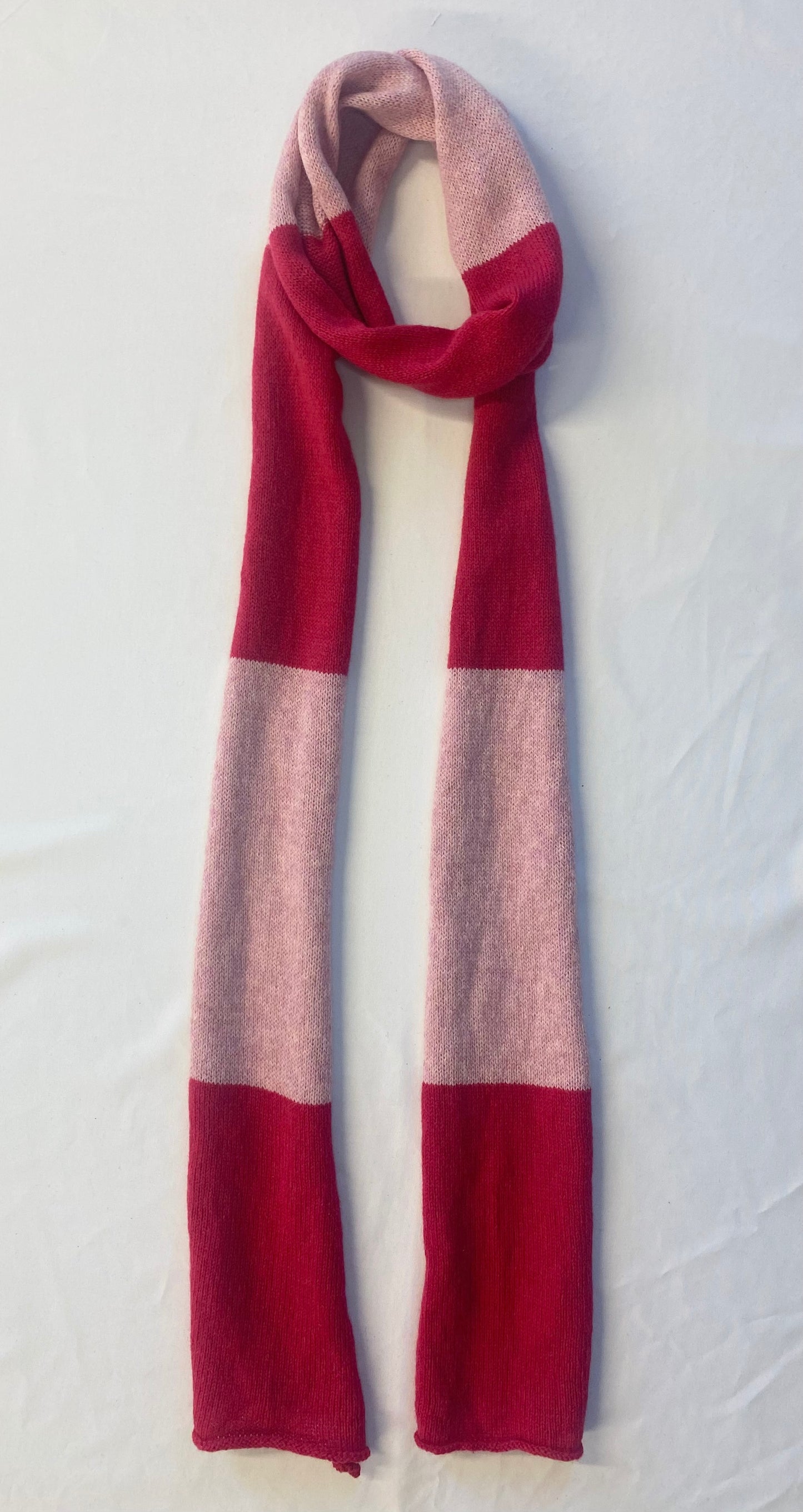 Block Striped Pink on Pink Scarf 100% Lambswool