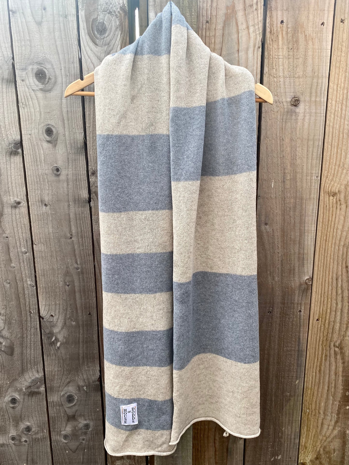 Increasing Stripes Grey on Grey Scarf 100% Lambswool