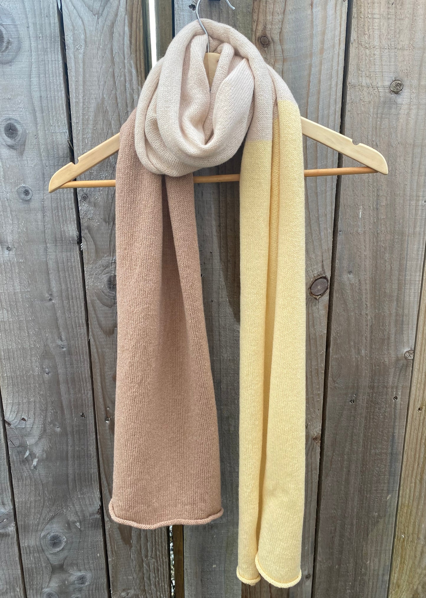 Lambswool Scarf – Yellow, Camel, and Beige