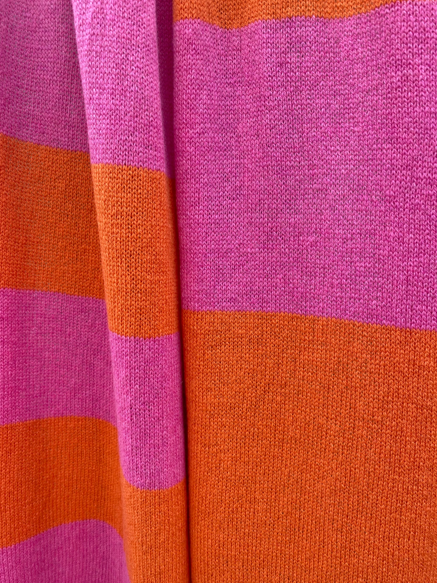 Increasing Stripes Orange and Pink Scarf 100% Lambswool
