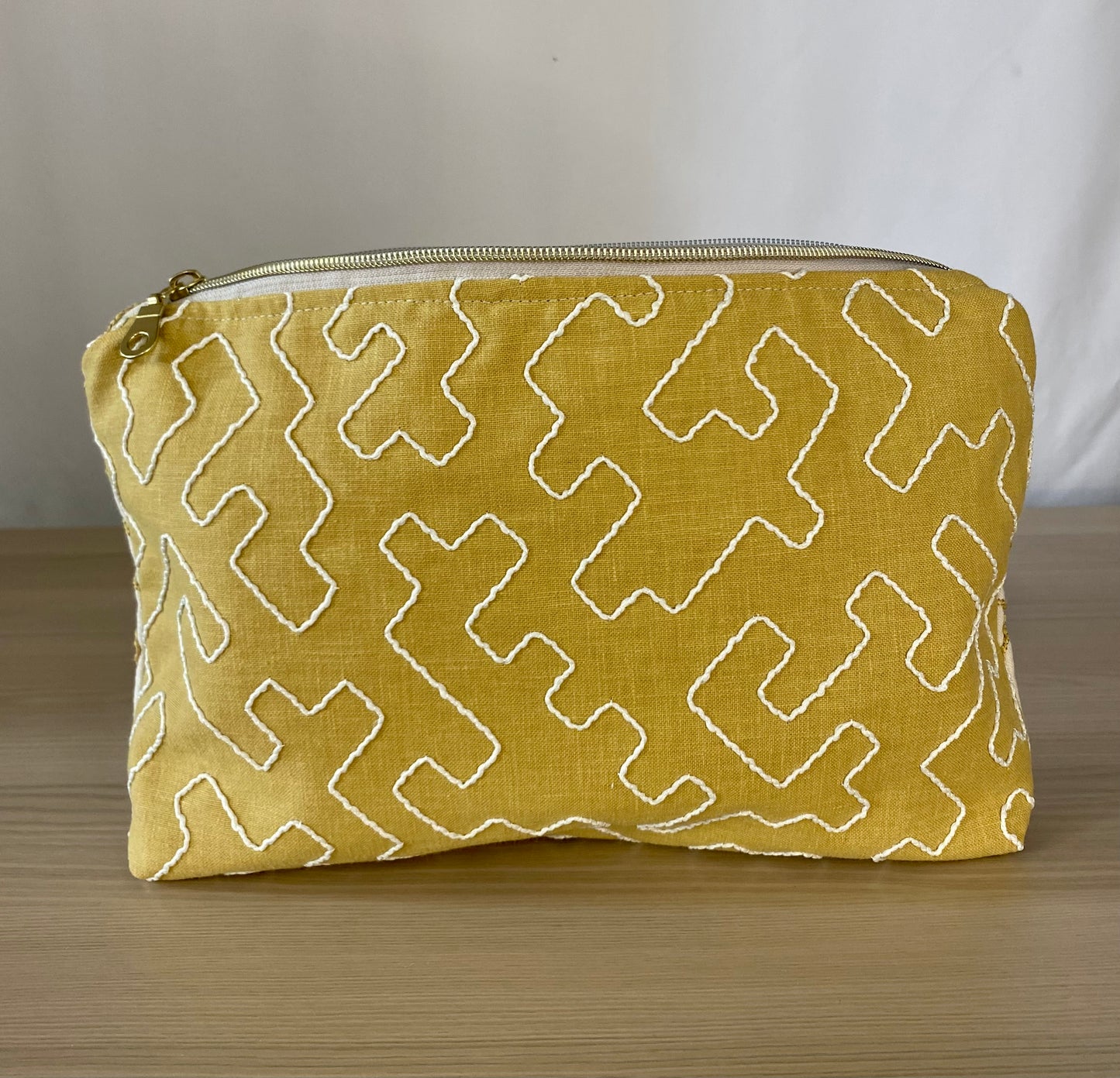 Yellow Textured Cosmetic bag