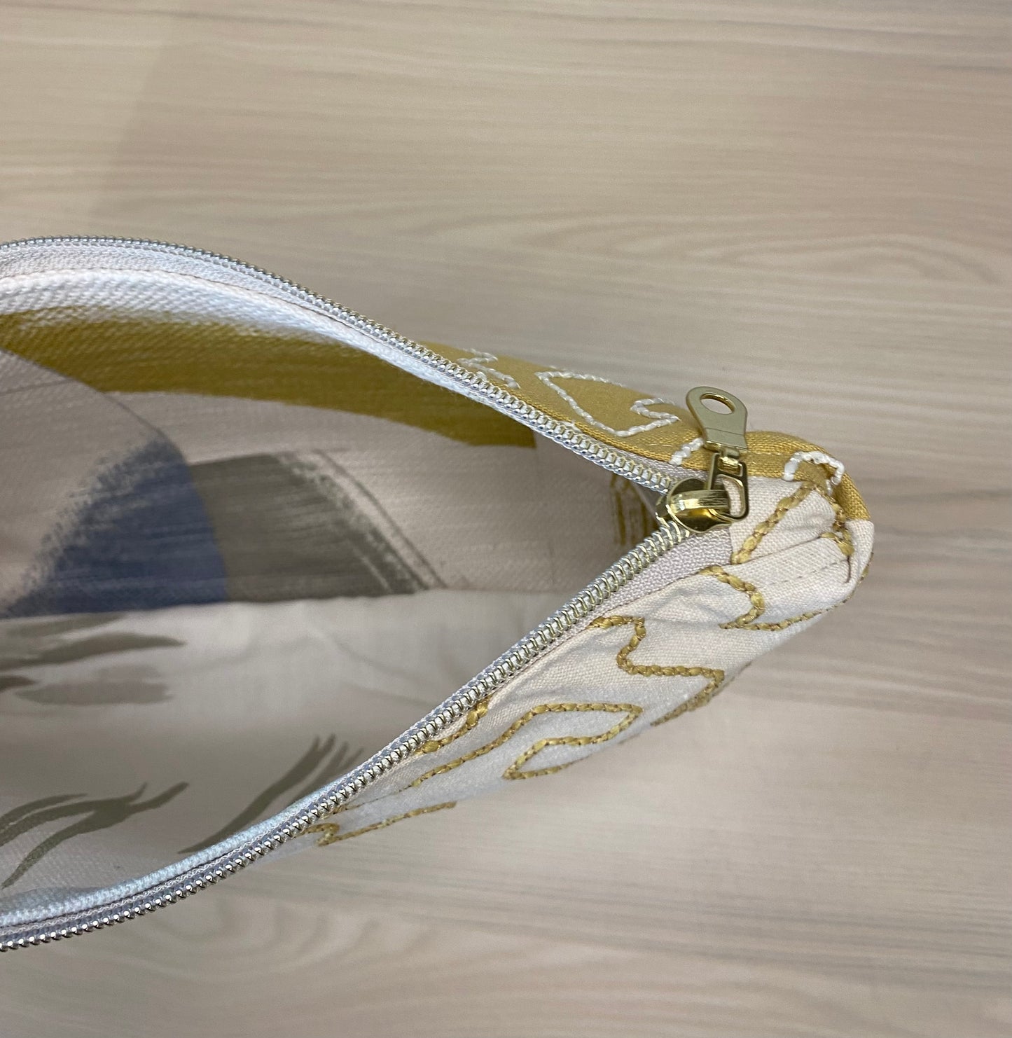Yellow Textured Cosmetic bag