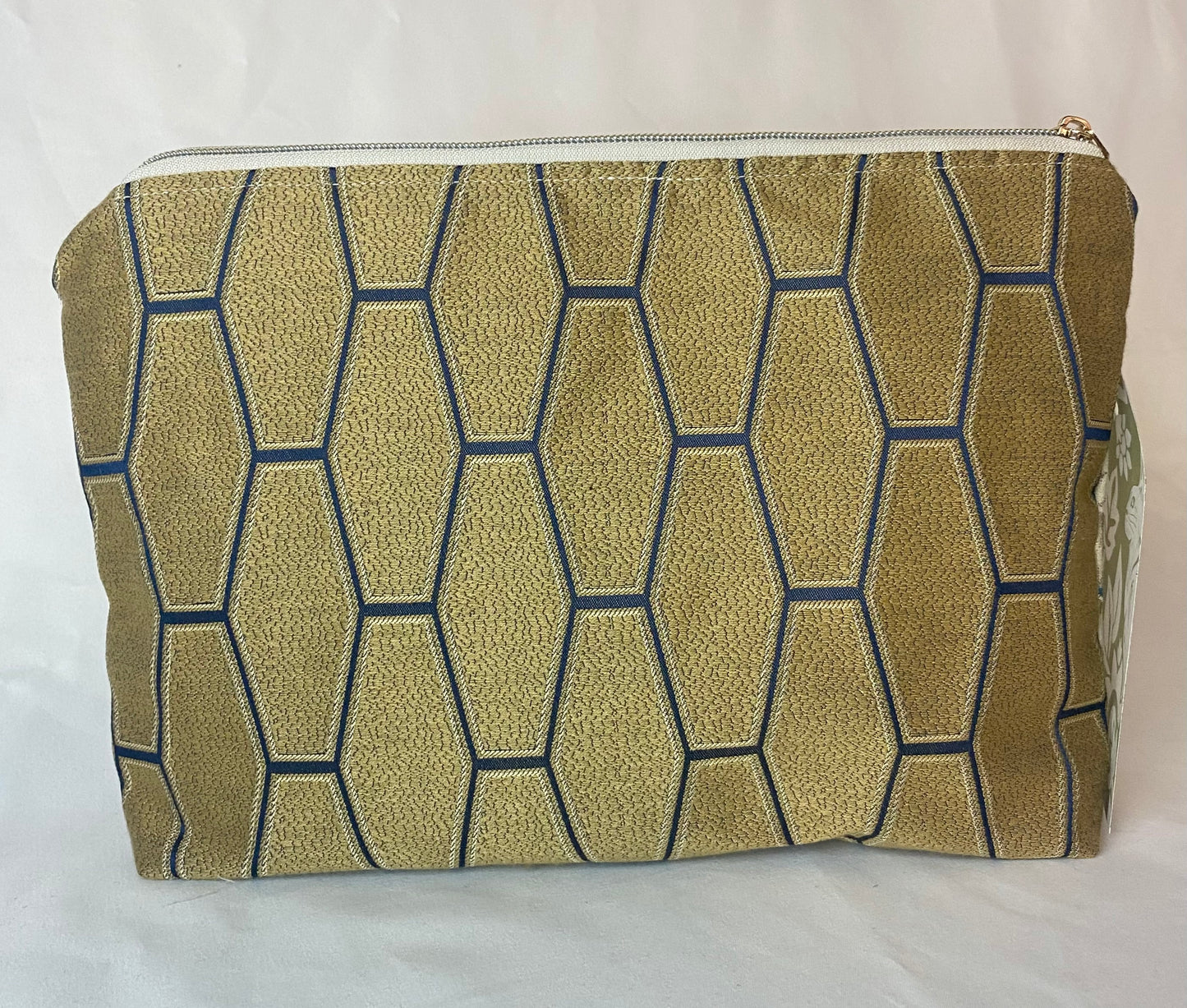 Gold Cosmetic bag with water resistant lining
