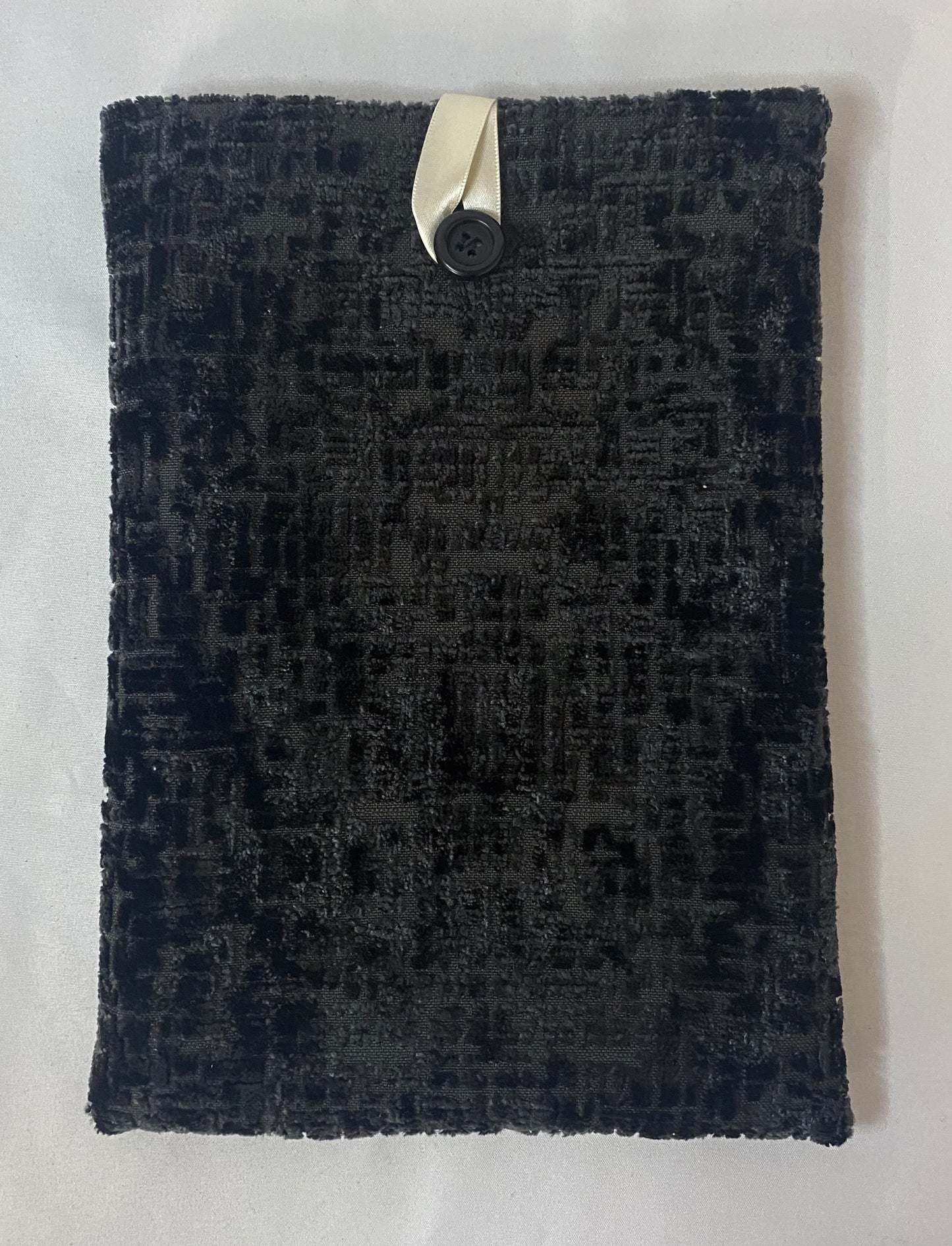 Black Velvet Button Book Bag