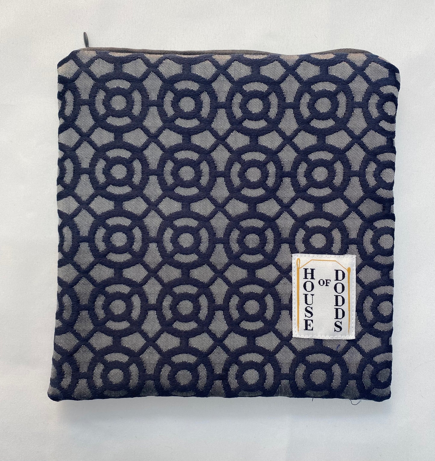 Dark Blue Embroidered Travel Pouch – Crafted from iLiv Interior Textile Fabric
