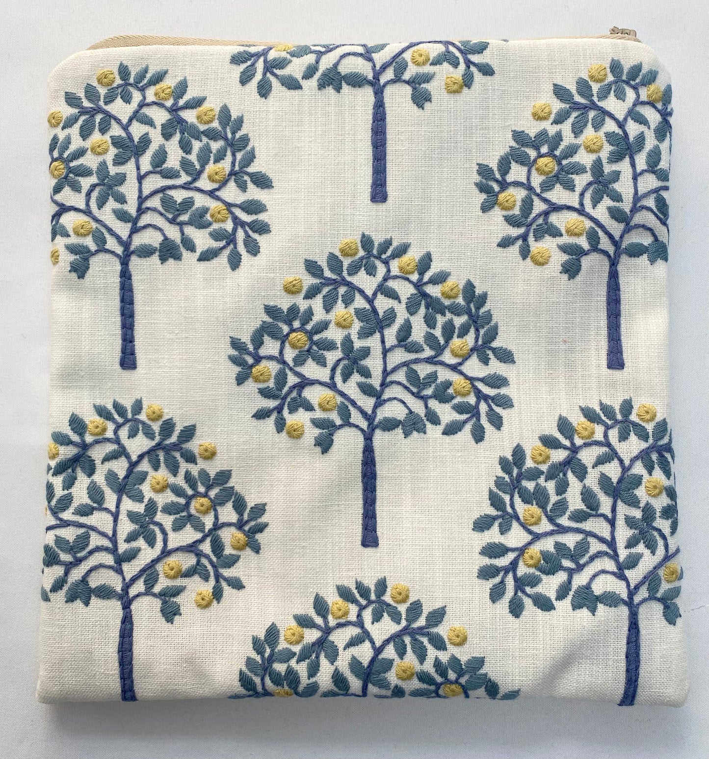 Yellow Embroidered Travel Pouch