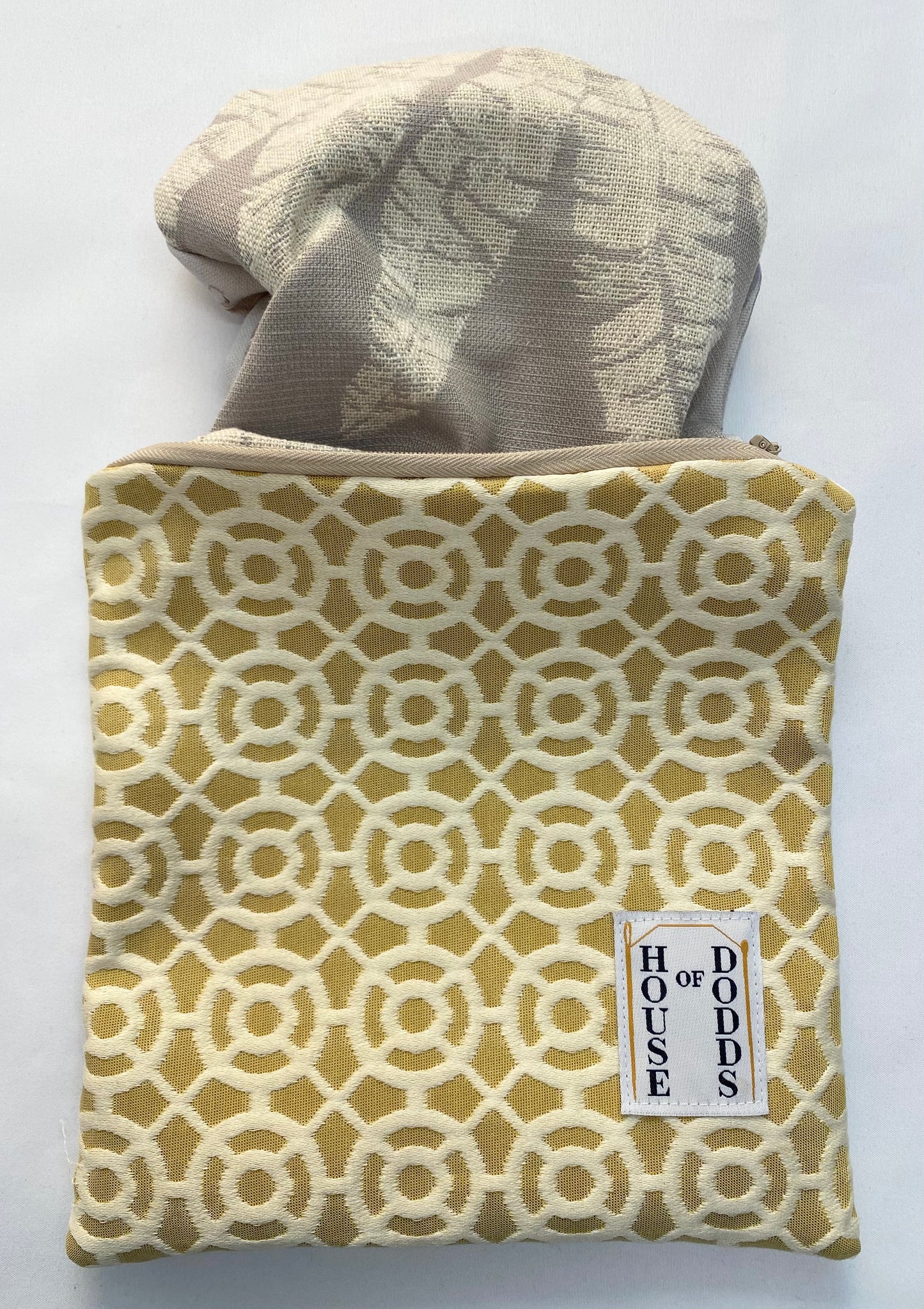 Yellow Embroidered Travel Pouch