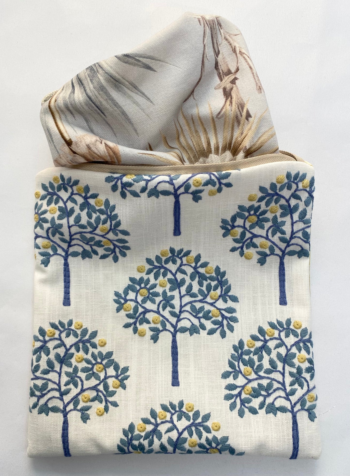 Yellow Embroidered Travel Pouch