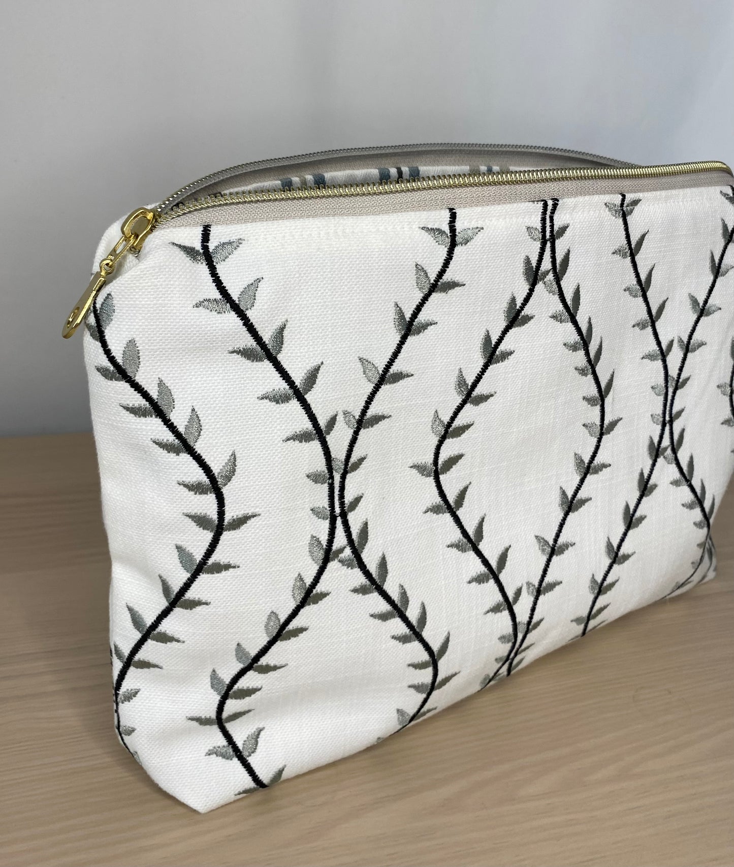 Fiorella Black Flower Cosmetic Bag