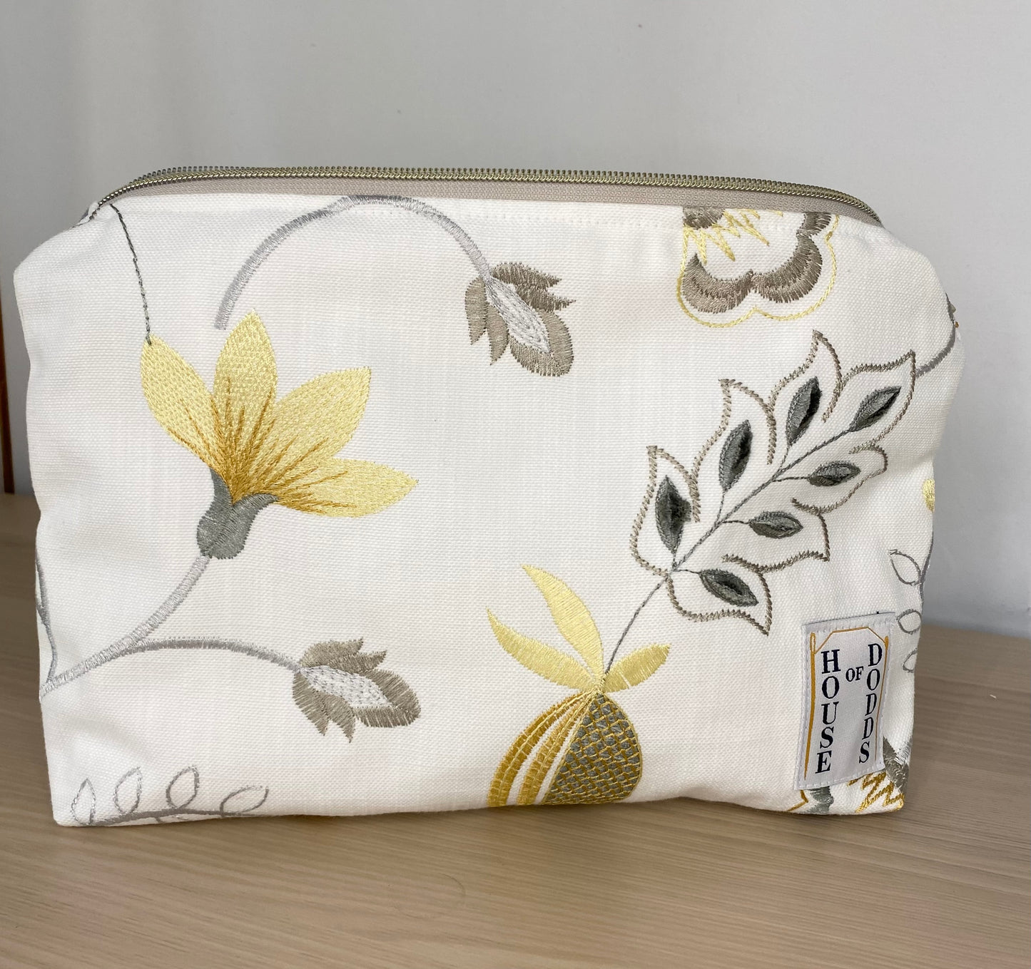 Fiorella Golden Flower Cosmetic Bag | Handmade, Sustainable, Unique Design