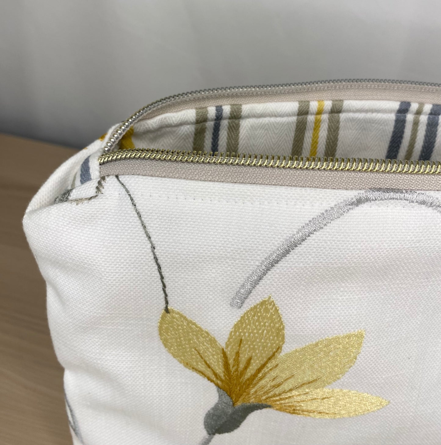 Fiorella Golden Flower Cosmetic Bag | Handmade, Sustainable, Unique Design