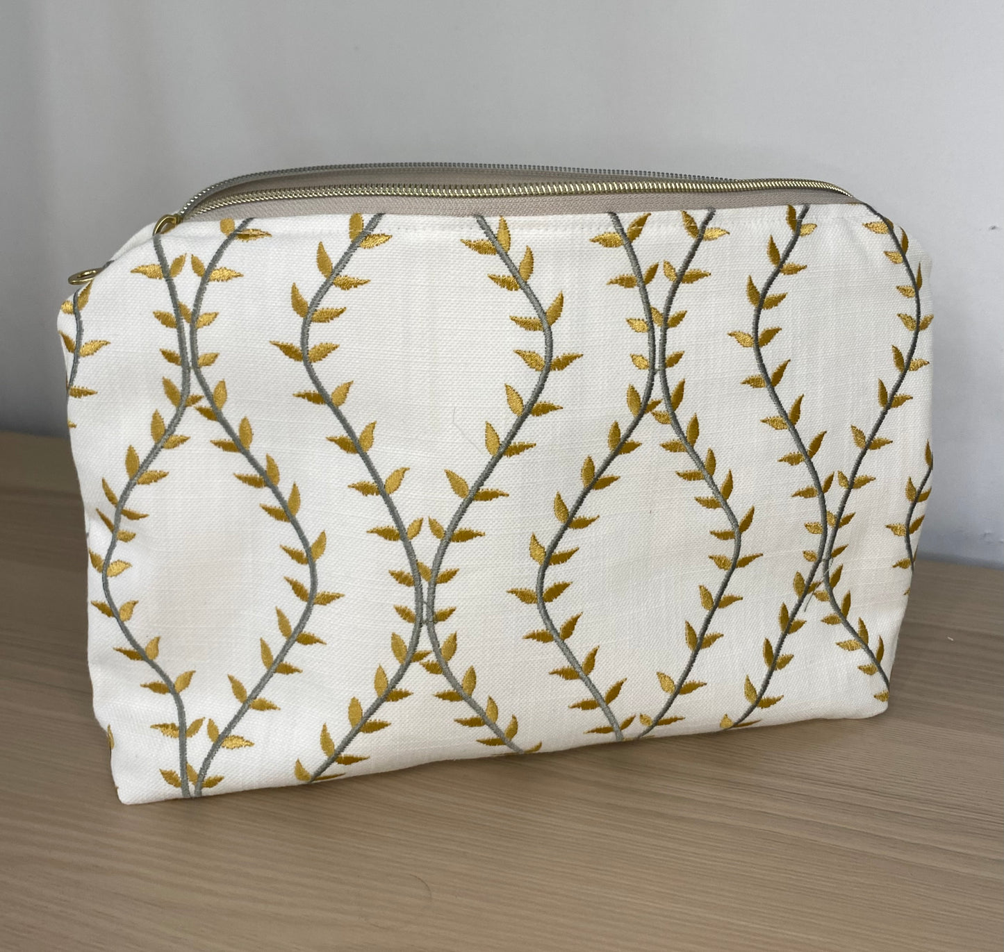 Fiorella Golden Flower Cosmetic Bag | Handmade, Sustainable, Unique Design